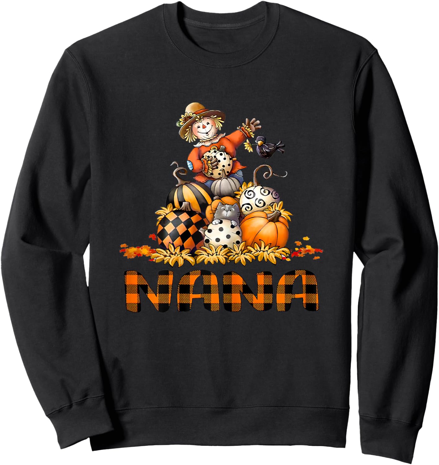 Fall Nana Pumpkin Halloween Sweatshirt - Sweatshirt | Black