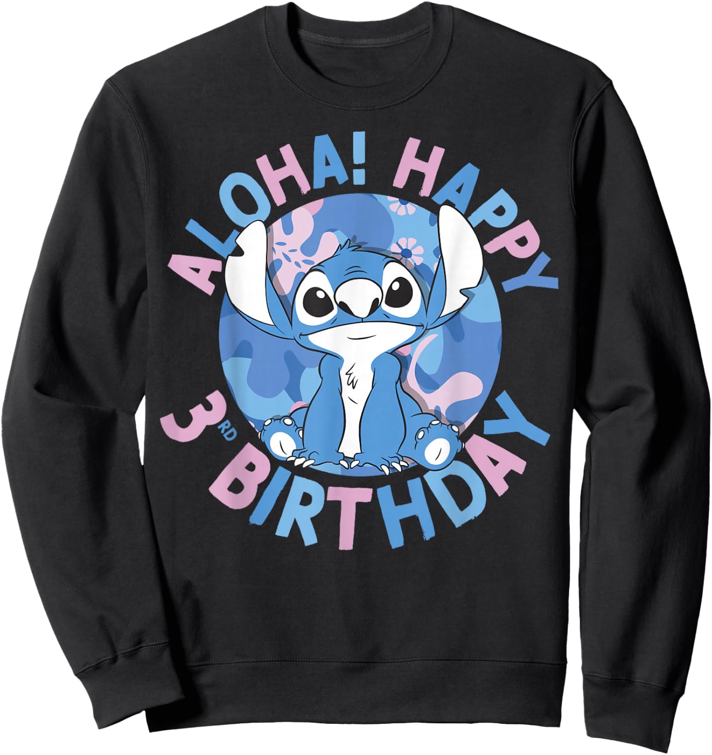 Disney Lilo & Stitch Aloha Happy 3rd Birthday Sweatshirt - Sweatshirt | Black