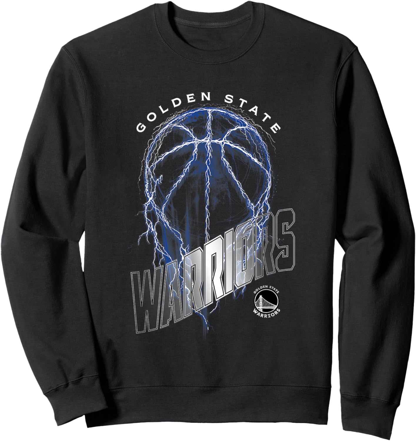 NBA Golden State Warriors Lightning Bolt Basketball Logo Sweatshirt - Sweatshirt | Black