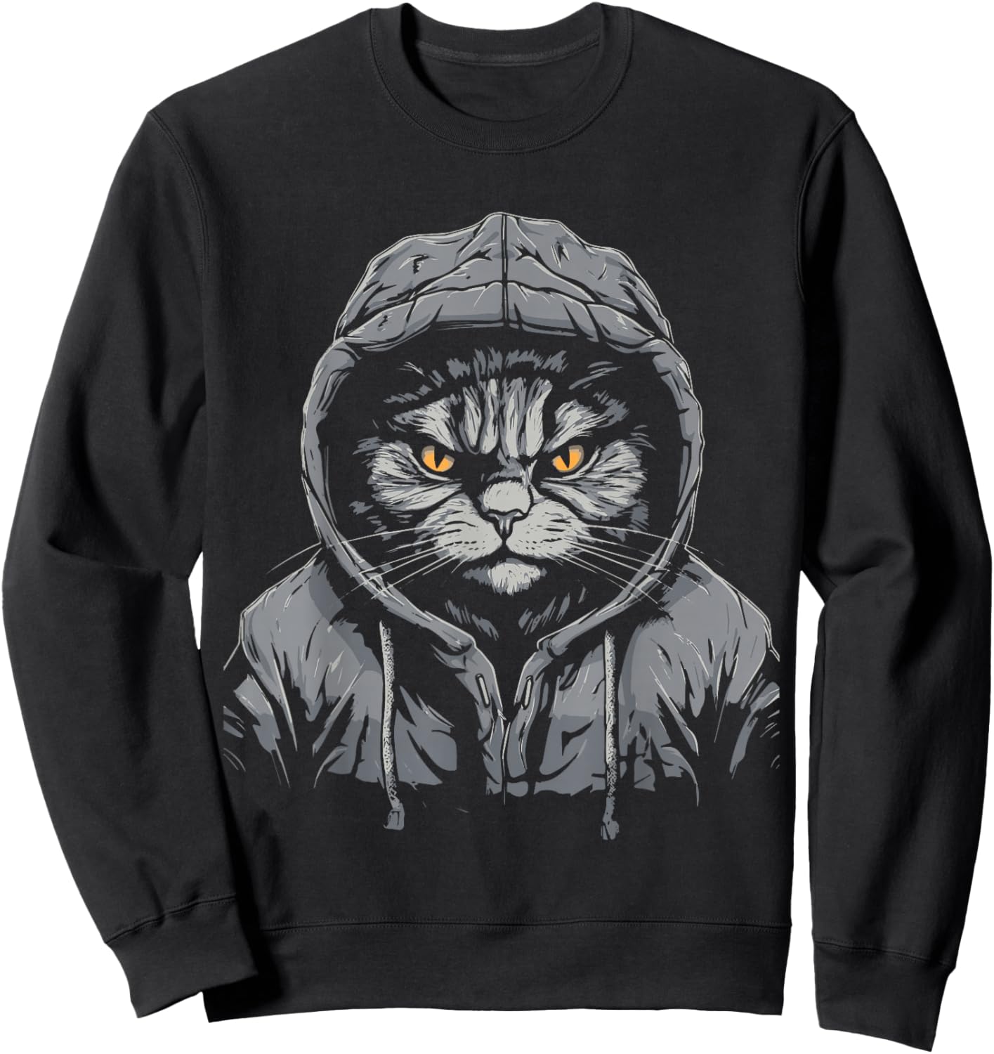Gangsta Hiphop Cat Sweatshirt - Sweatshirt | Black