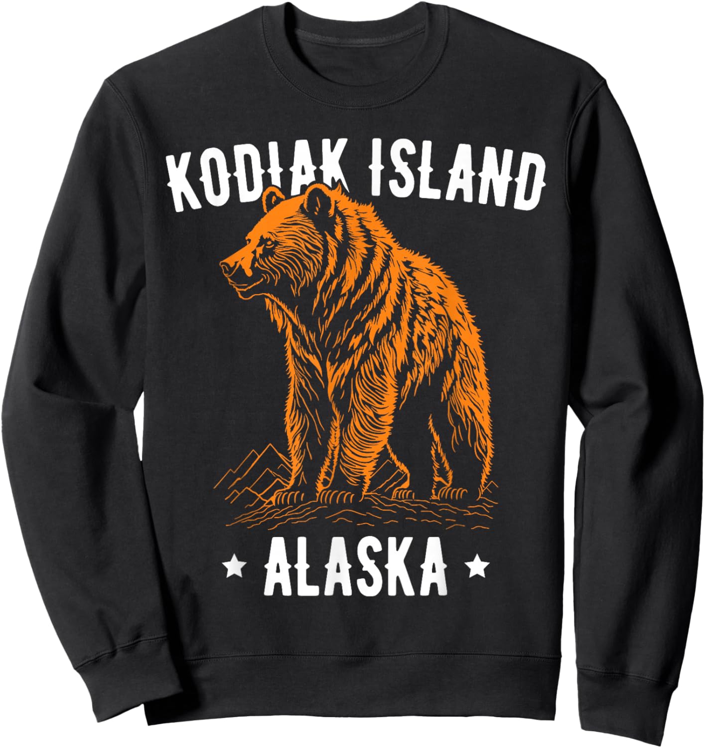 Kodiak Island Alaska USA Grizzly Bear Design Sweatshirt - Sweatshirt | Black