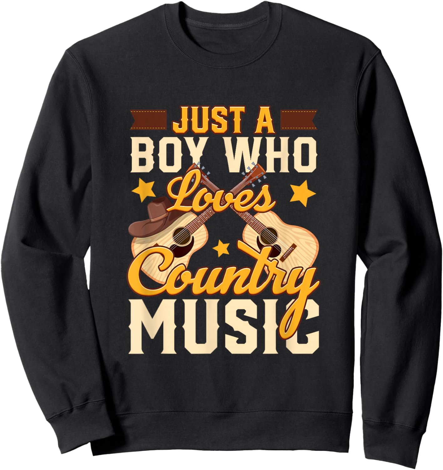 Just A Boy Who Loves Country Music Sweatshirt - Sweatshirt | Black