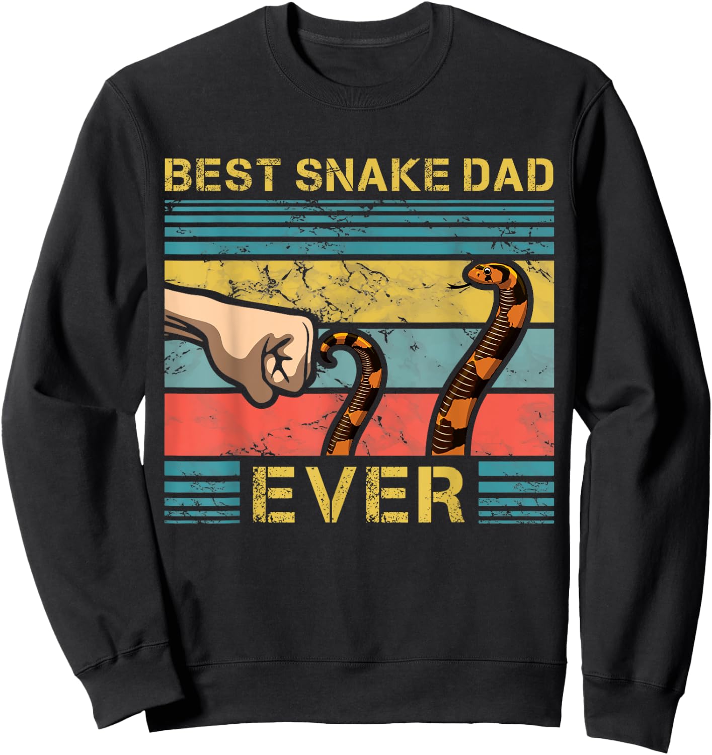World's Best Snake Dad Funny Snake Enthusiast Father Sweatshirt - Sweatshirt | Black