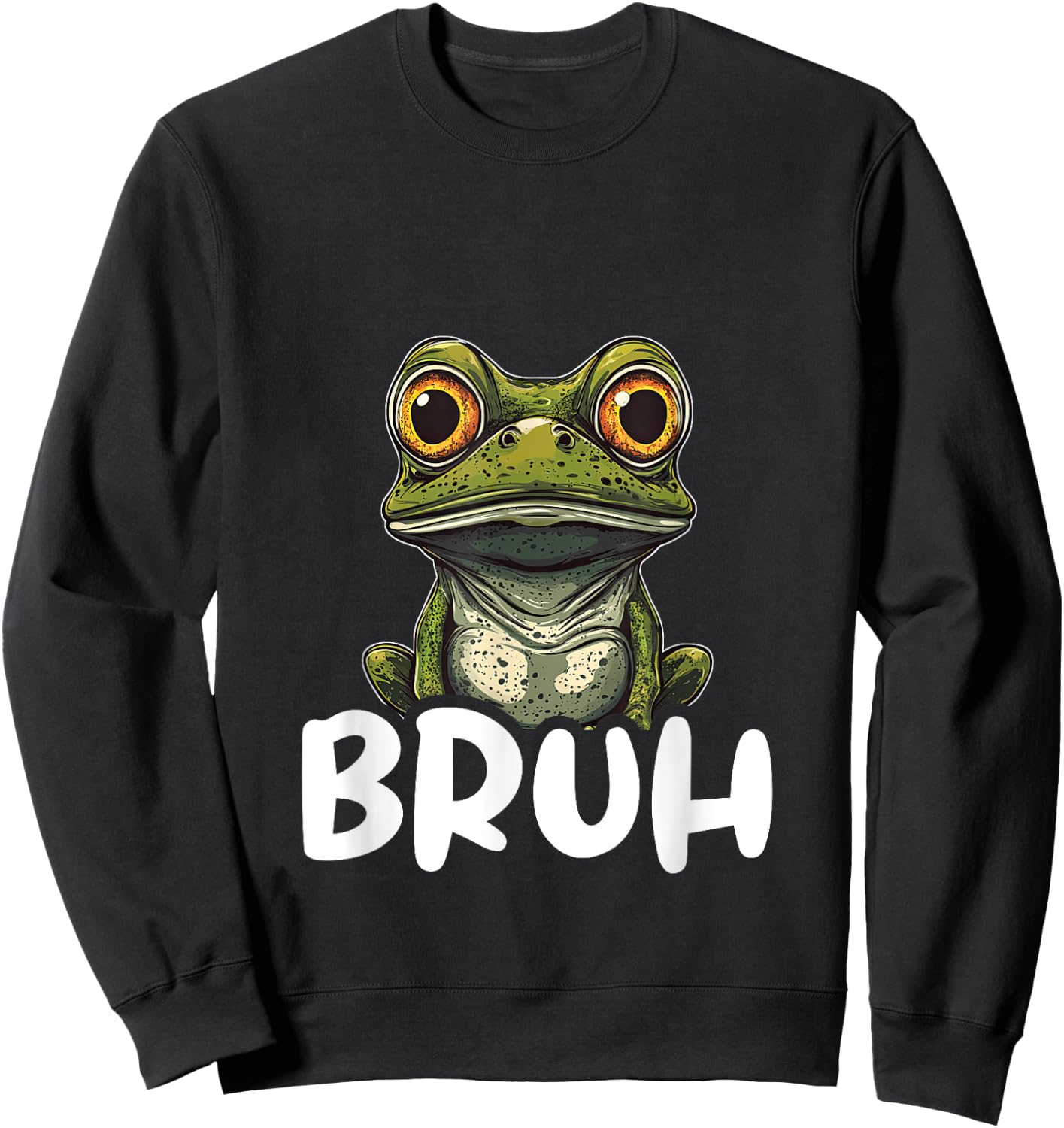 Frog Lover Bruh Funny Frog Sweatshirt - Sweatshirt | Black