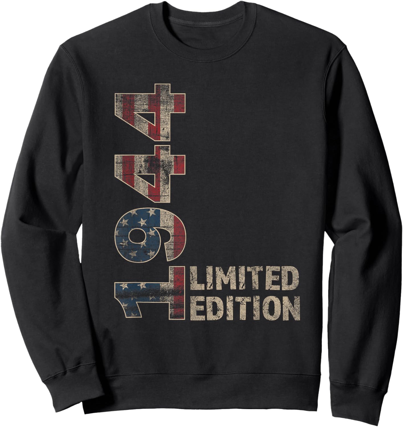 81th Birthday Gift men Vintage born 1944 turning 81 Year Sweatshirt - Sweatshirt | Black