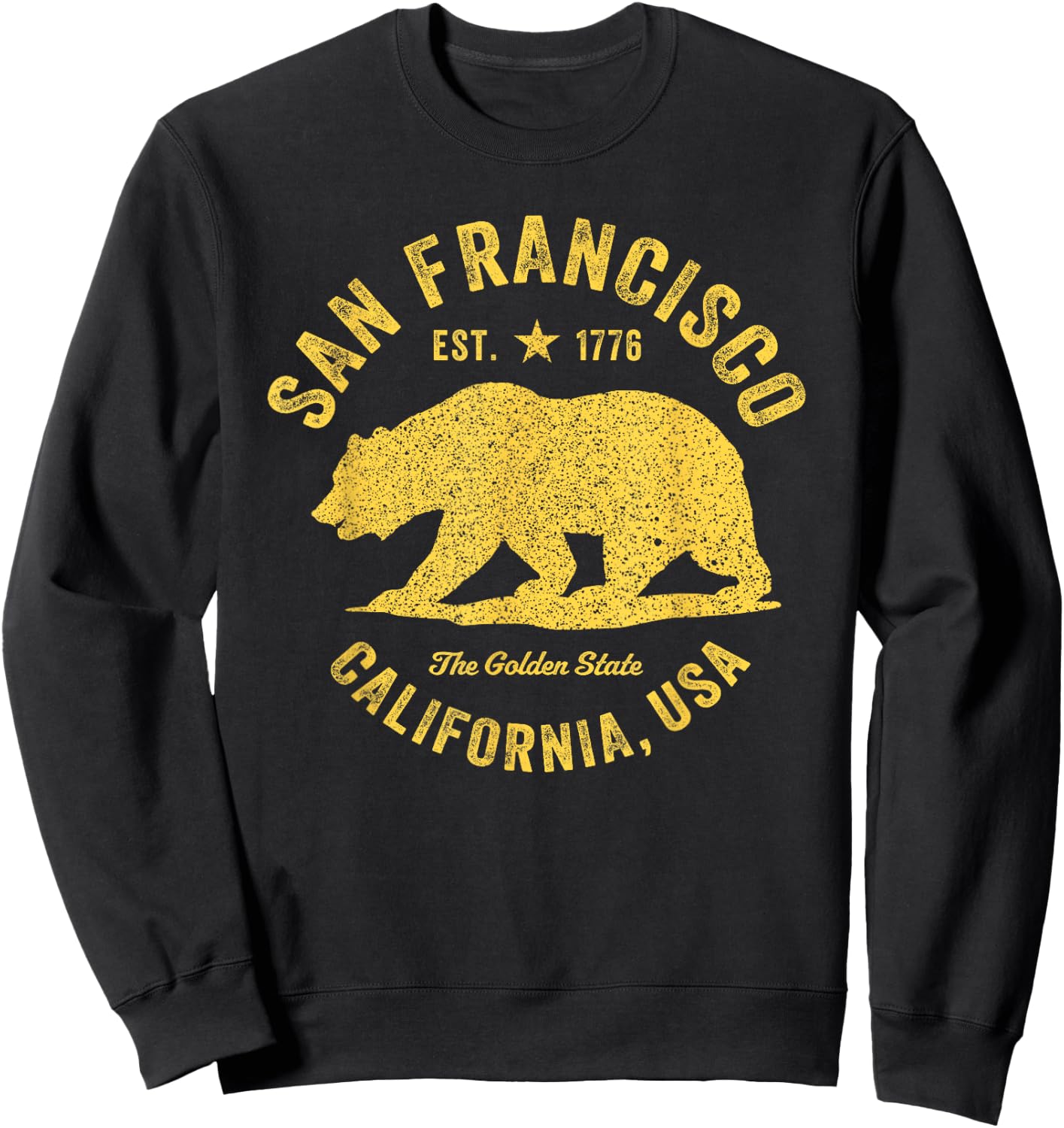 Vintage San Francisco Retro California Bear Travel Souvenir Sweatshirt - Sweatshirt | Black