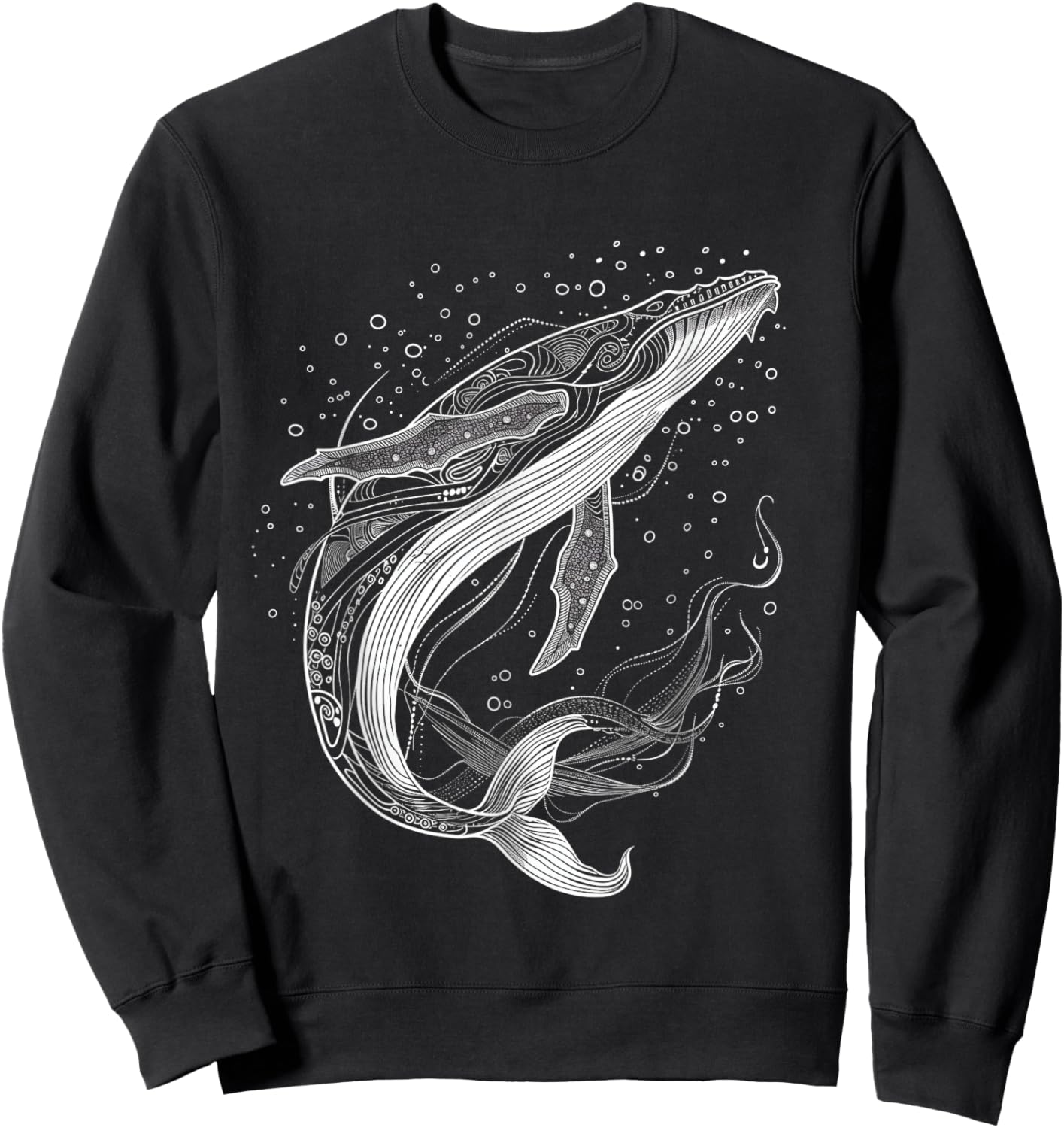 Blue Whale Humpback Whale Lover Sweatshirt - Sweatshirt | Black
