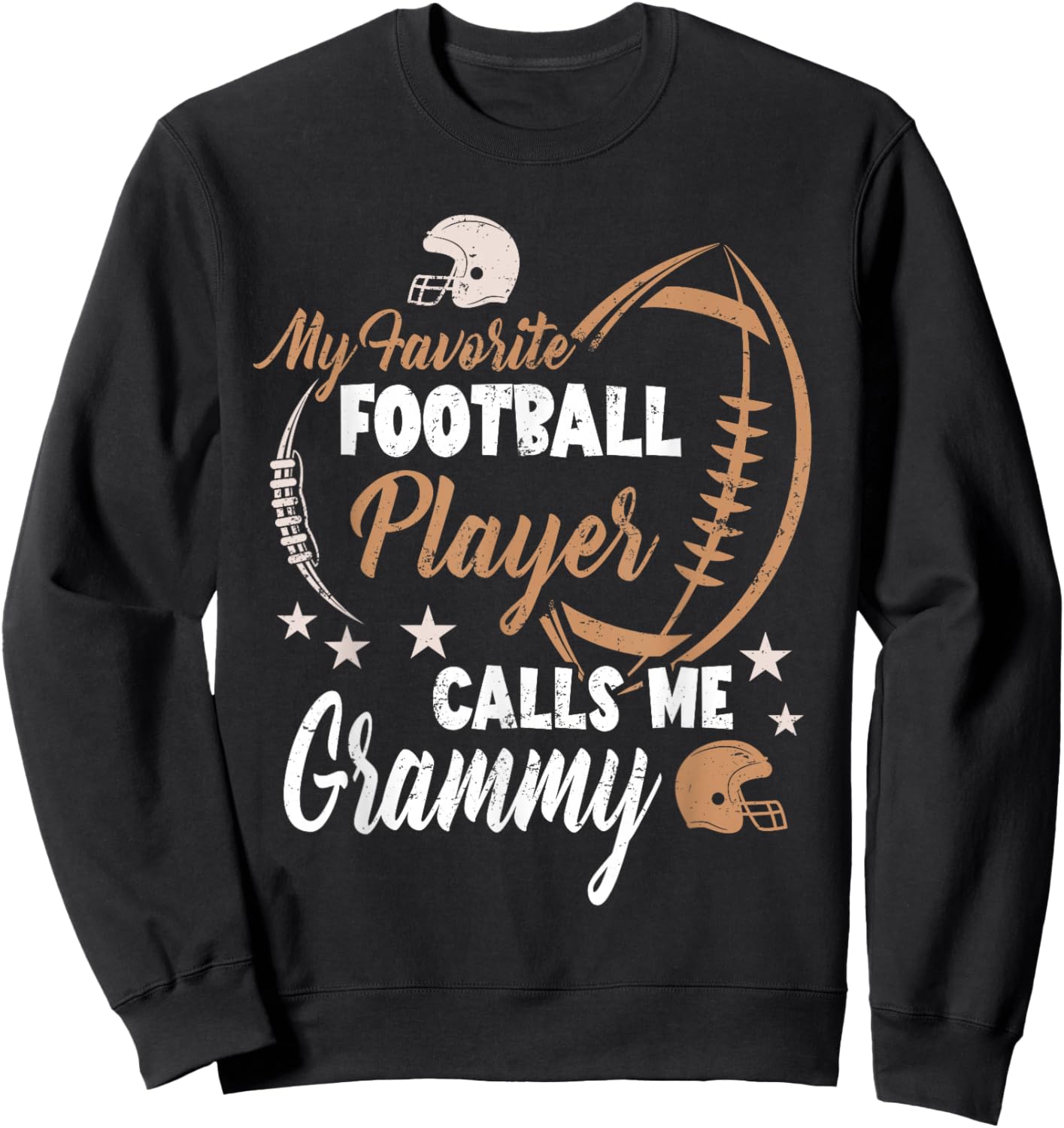 My Favorite Football Player Calls Me Grammy Family Matching Sweatshirt - Sweatshirt | Black