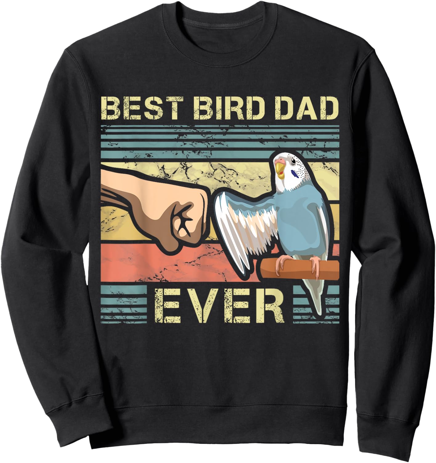 Budgie Dad Bird Lover Father Animal Enthusiast Bird Guy Sweatshirt - Sweatshirt | Black