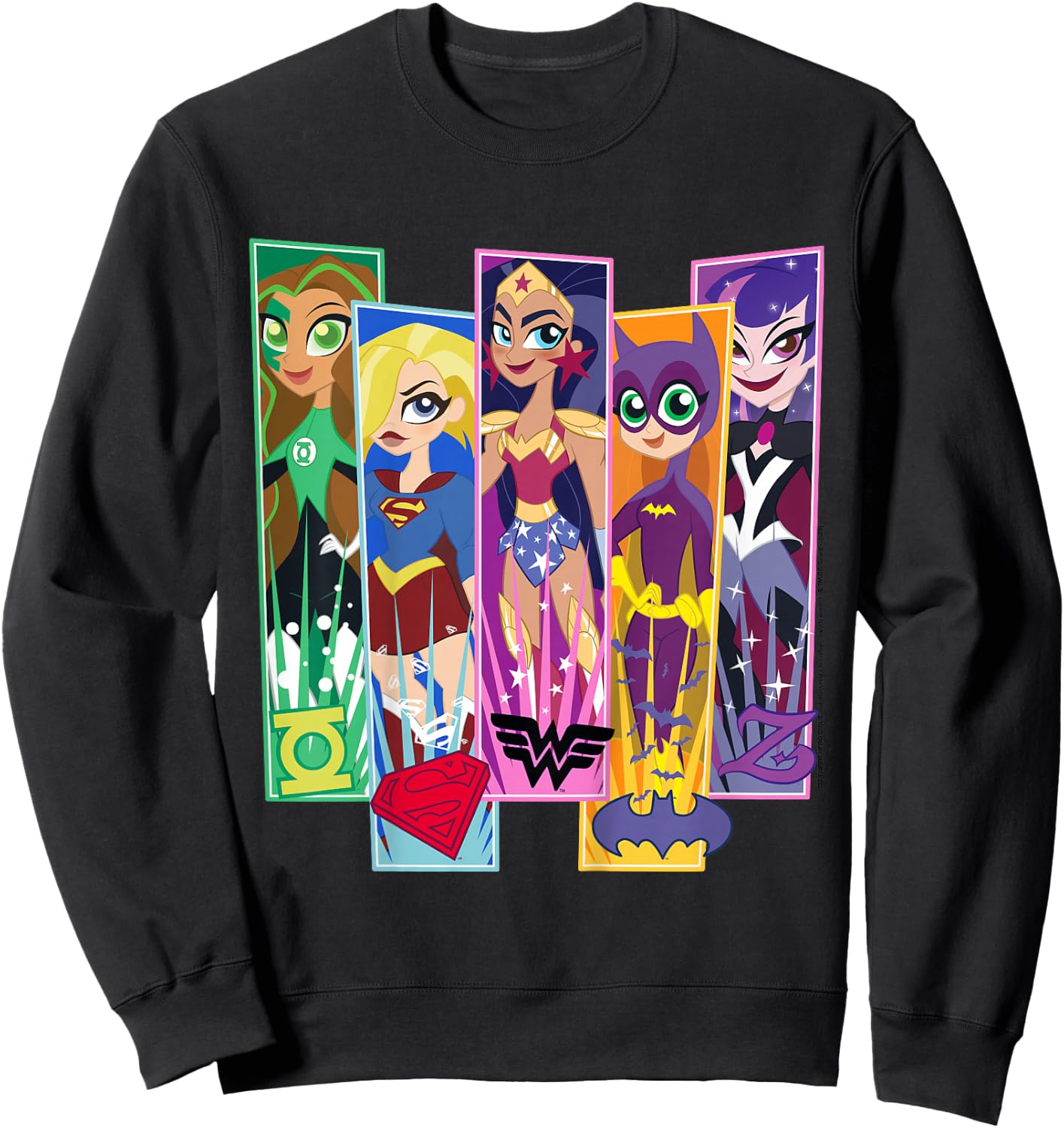 Kids DC Comics Super Hero Girls Character Panels Sweatshirt - Sweatshirt | Black
