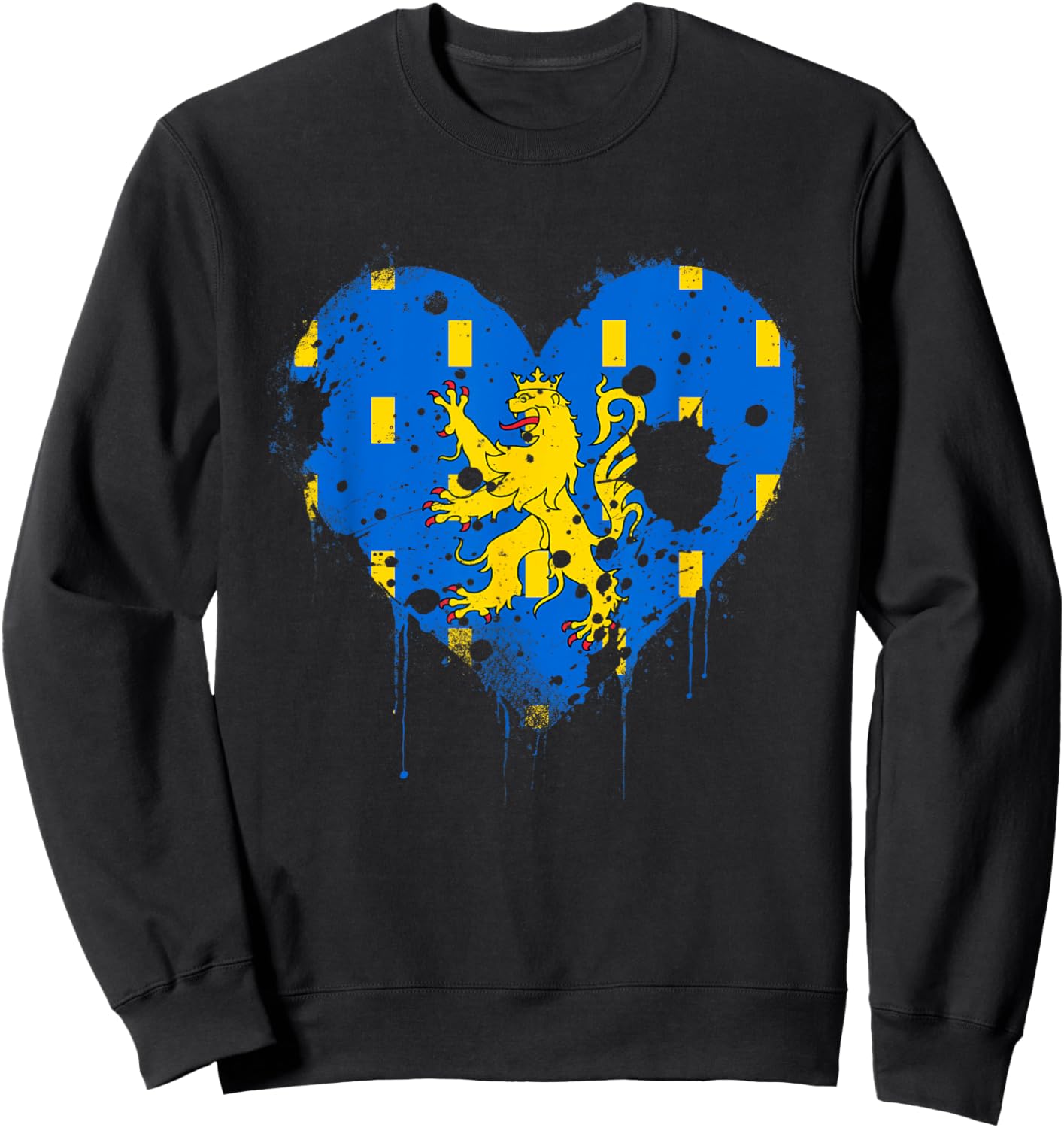 Vintage Franche-Comté Flag Gift Franc-Comtois Sweatshirt - Sweatshirt | Black