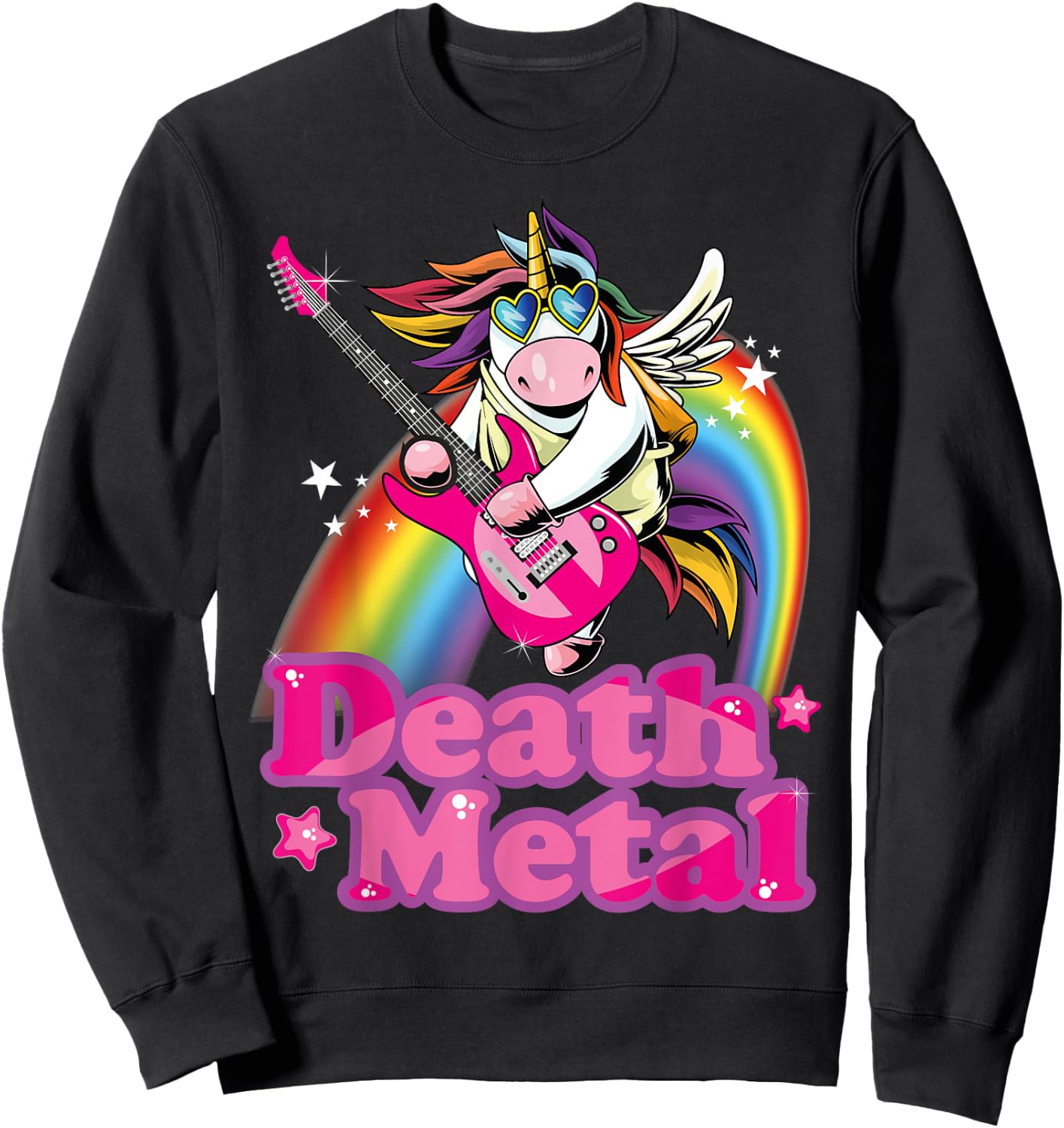 Cute Death Metal Heavy Metal Unicorn Sweatshirt - Sweatshirt | Black