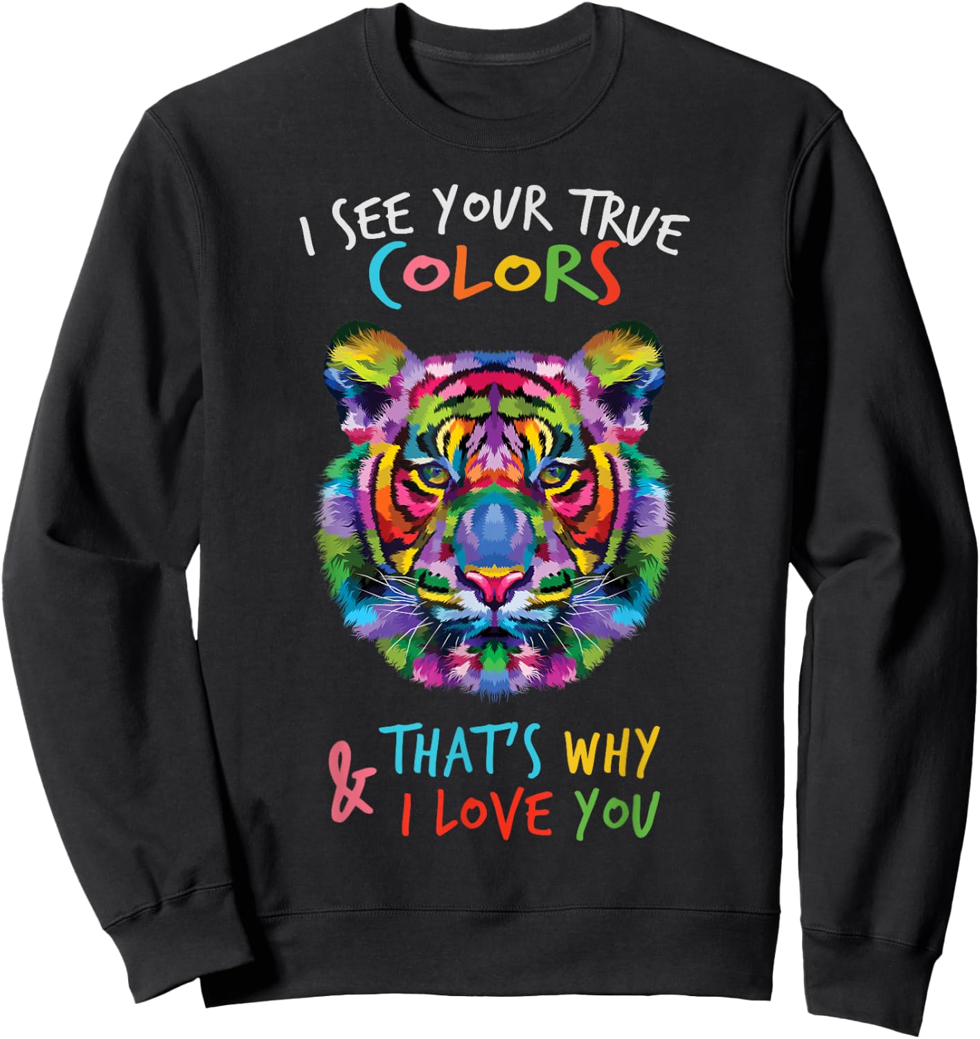 Autism Awareness It's OK to be different Autism Tiger Sweatshirt - Sweatshirt | Black