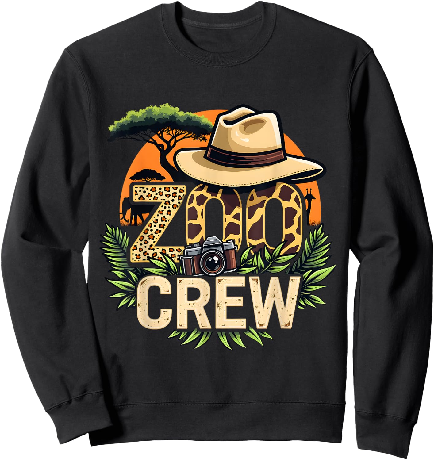 Zoo Crew Wildlife Animal Wild Field Trip Safari Animals Sweatshirt - Sweatshirt | Black