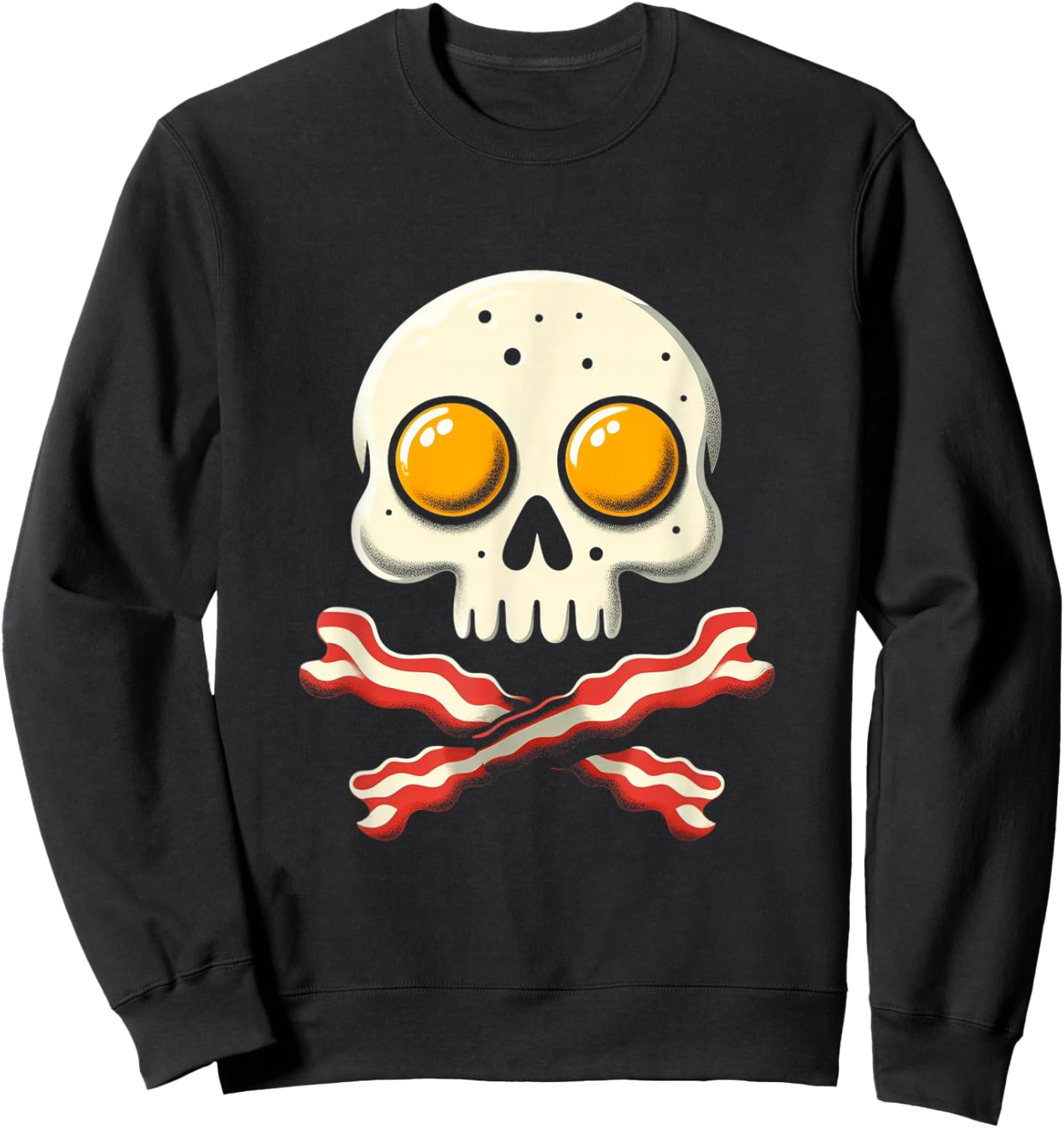 Breakfast Eggs Skull - Bacon & Egg Crossbones Sweatshirt - Sweatshirt | Black