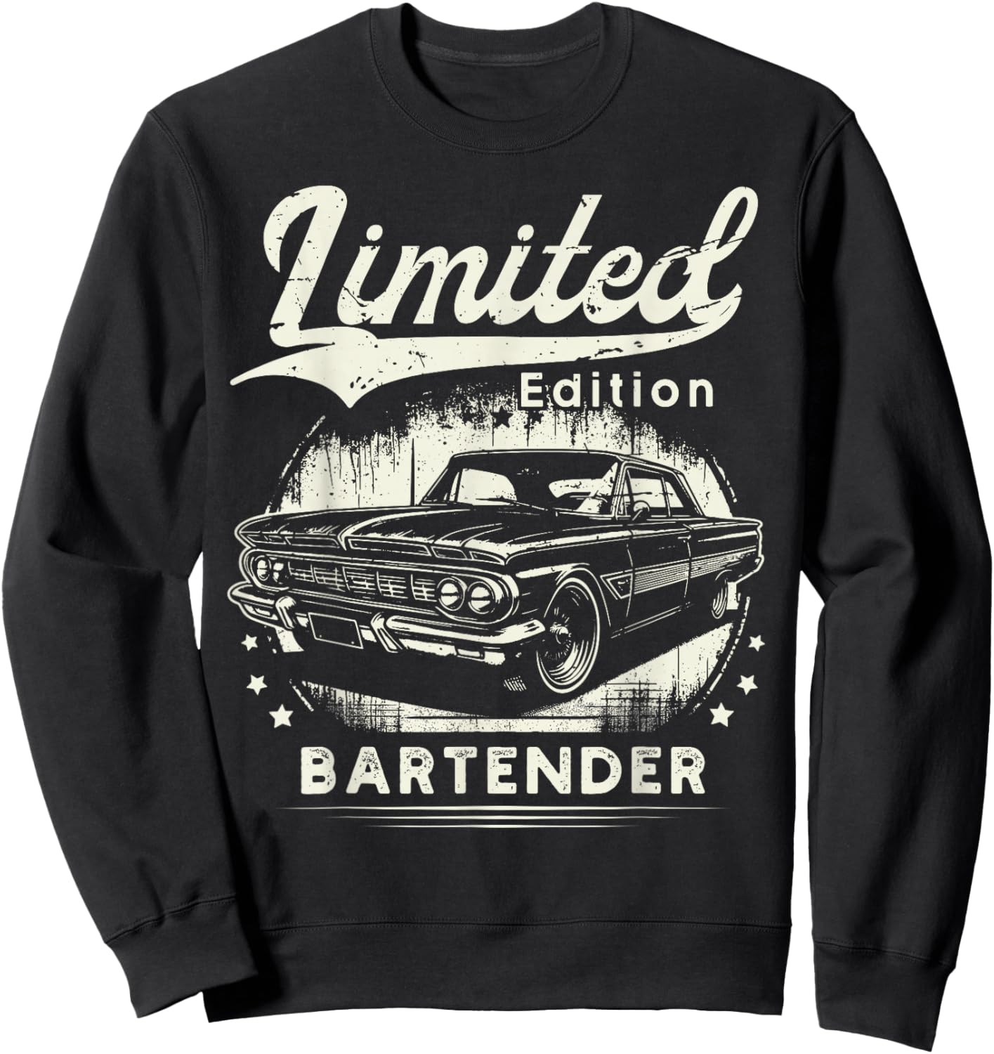 Bartender Job classic car Birthday Worker Professional Sweatshirt - Sweatshirt | Black
