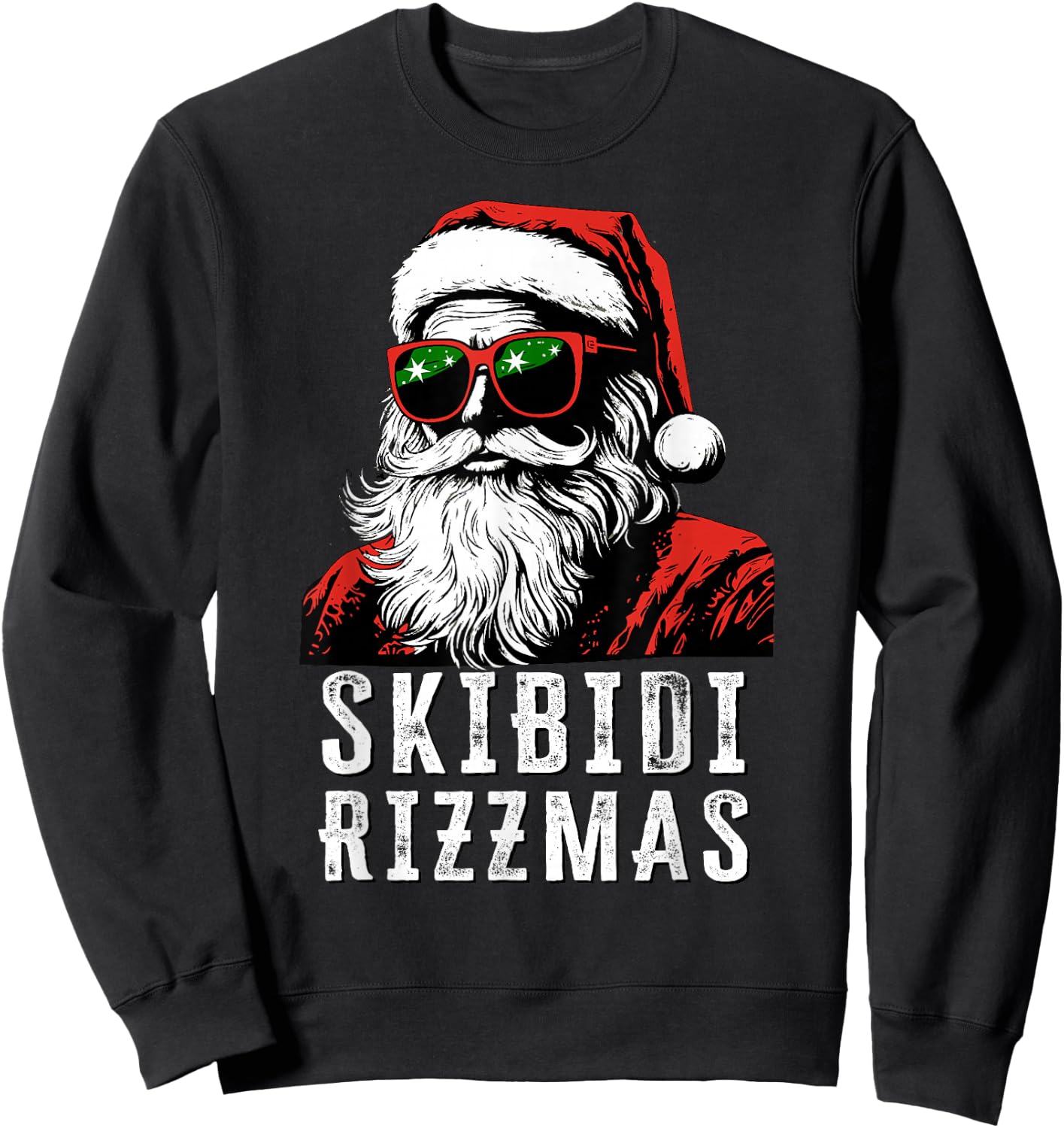 Skibidi Rizzmas Christmas Rizz Santa Claus Charisma Kid Cool Sweatshirt - Sweatshirt | Black