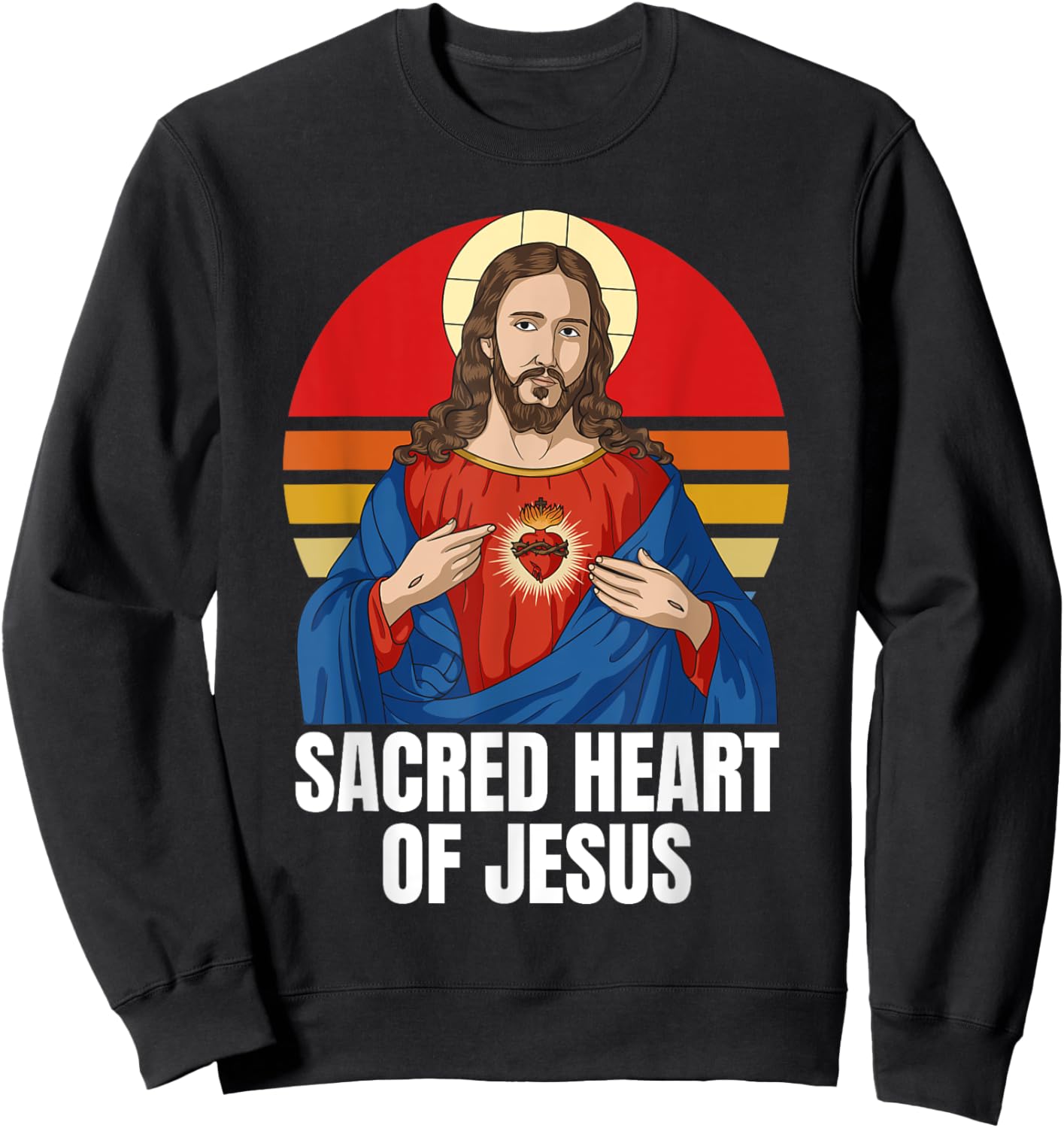 Sacred Heart Of Jesus Catholic Sweatshirt - Sweatshirt | Black