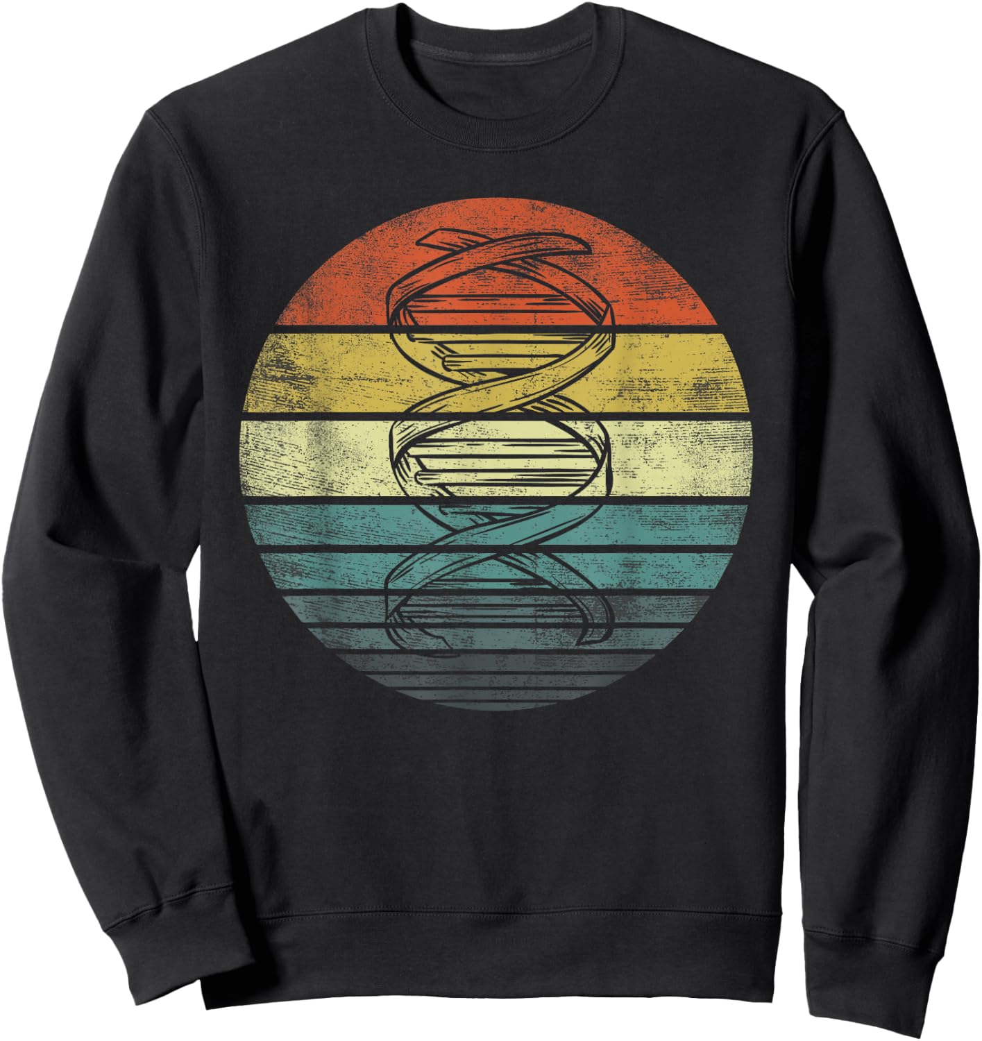 DNA Genetics Gifts Retro Sunset Science Biology Genealogy Sweatshirt - Sweatshirt | Black
