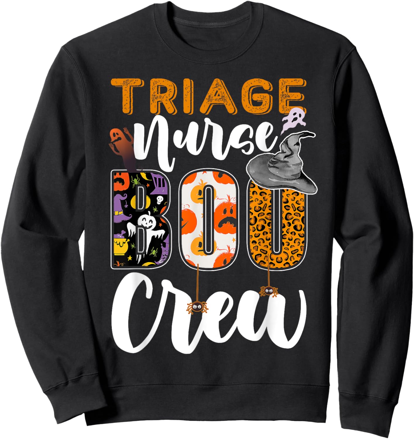 Triage Nurse Boo Crew Halloween Matching Nursing Sweatshirt - Sweatshirt | Black