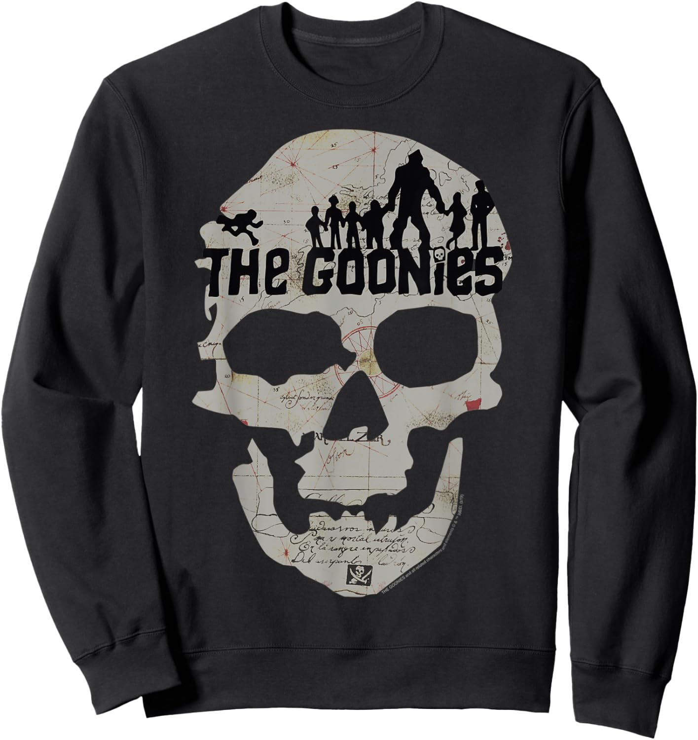 The Goonies Skeleton Map Poster Sweatshirt - Sweatshirt | Black