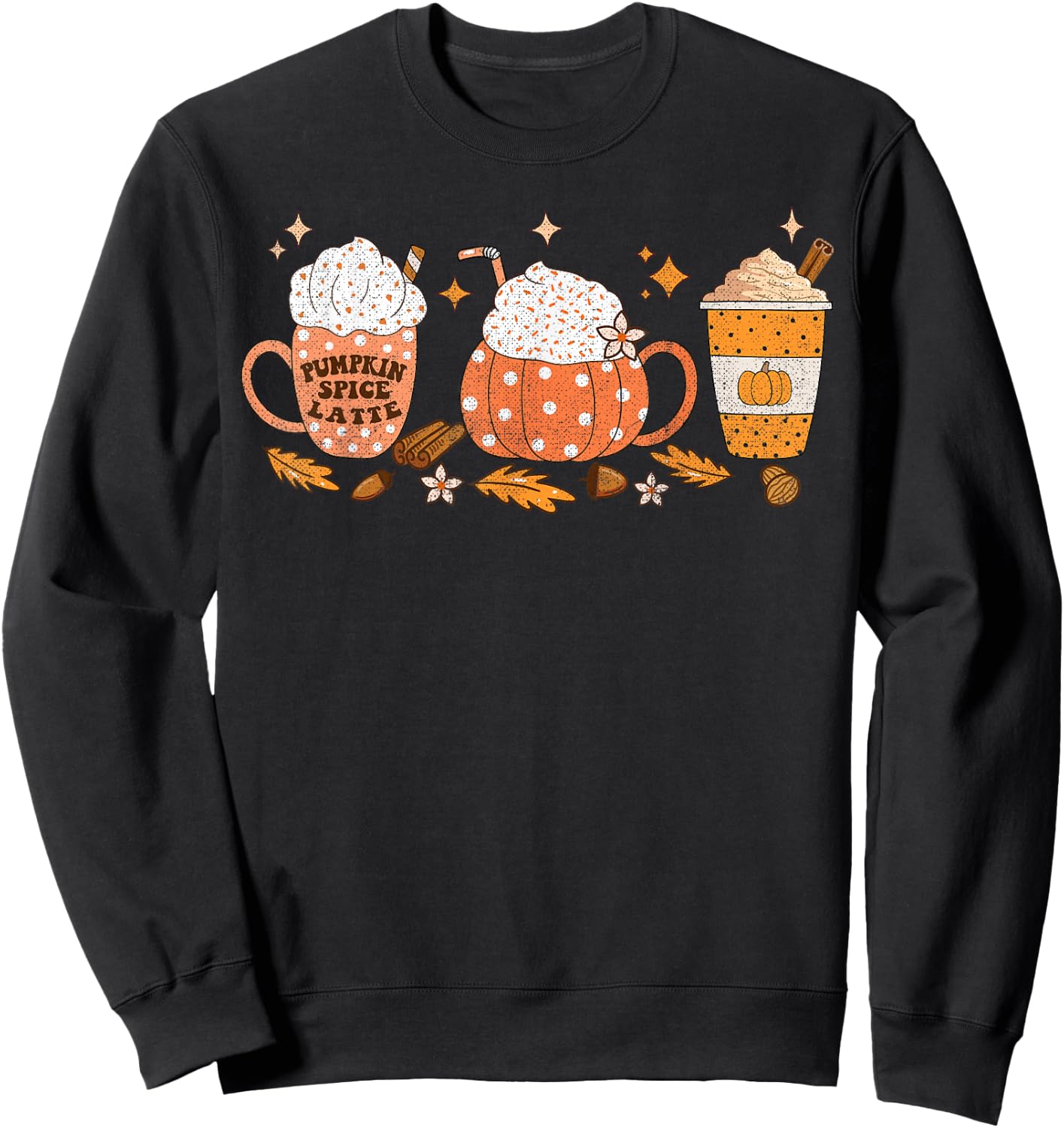 Pumpkin Spice Latte Fall Vibes Autumn Pumpkin Spice Coffee Sweatshirt - Sweatshirt | Black