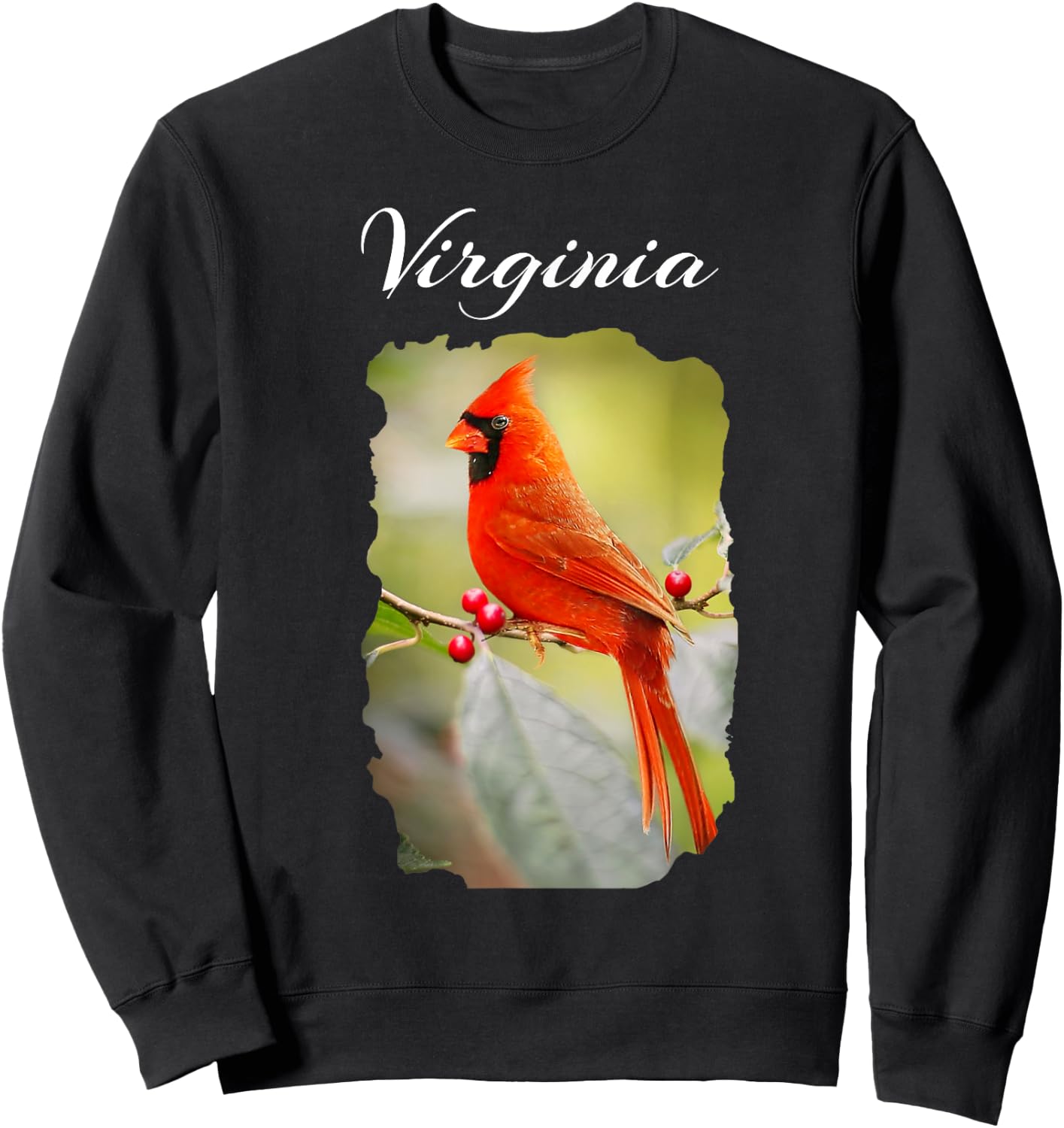 Northern Cardinal Official Virginia State Bird Travel Gift Sweatshirt - Sweatshirt | Black