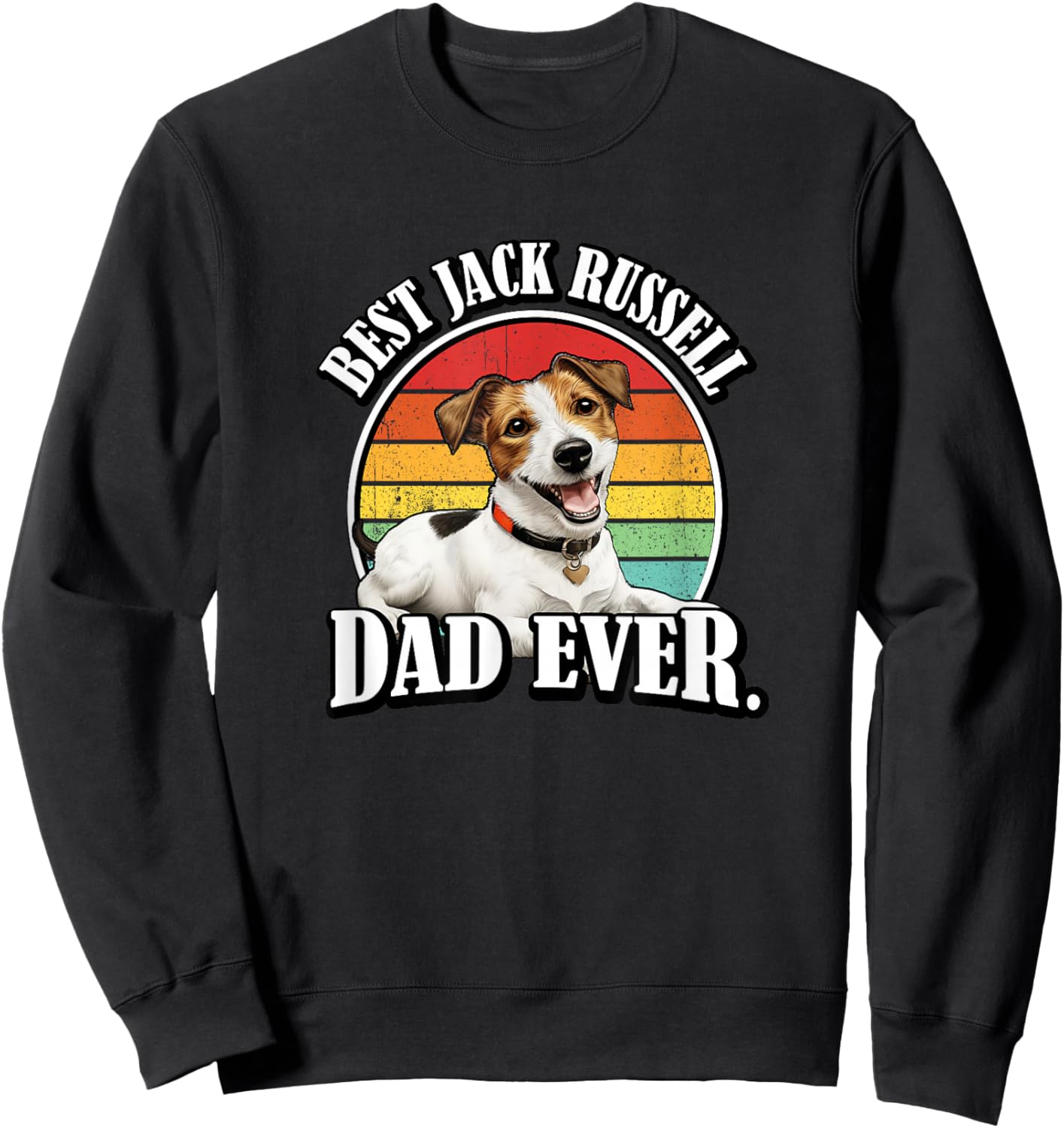 JRT Dog Lover Retro Vintage Best Jack Russell Dad Sweatshirt - Sweatshirt | Black