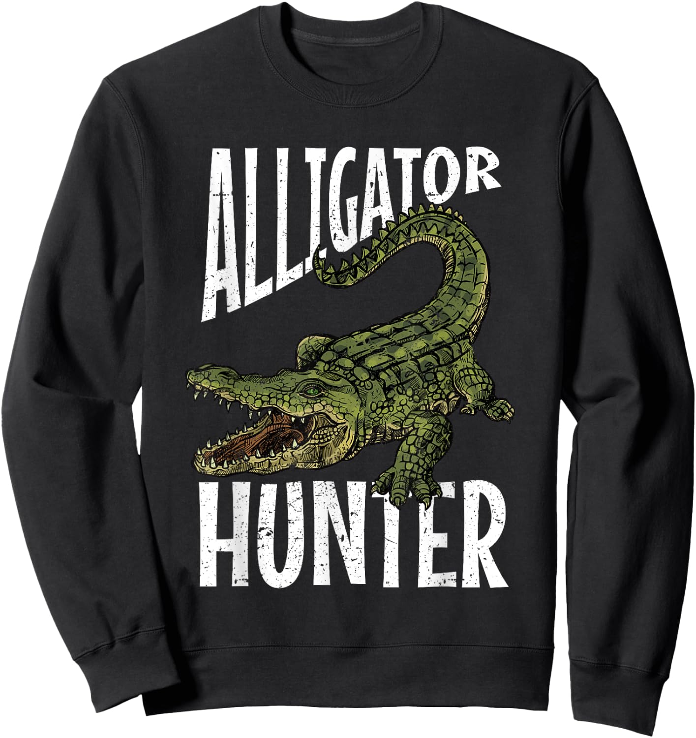 Alligator Hunter Shirt | Cute Gator Catchers Sweatshirt - Sweatshirt | Black