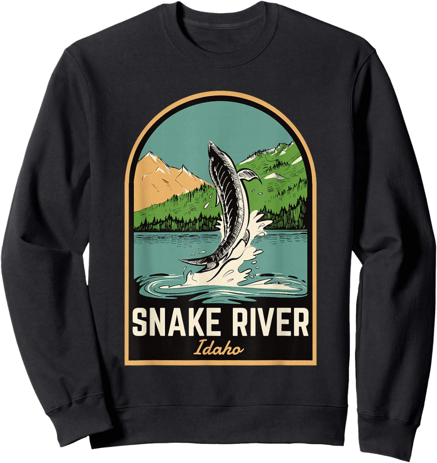 Snake River Sturgeon Fishing Sweatshirt - Sweatshirt | Black