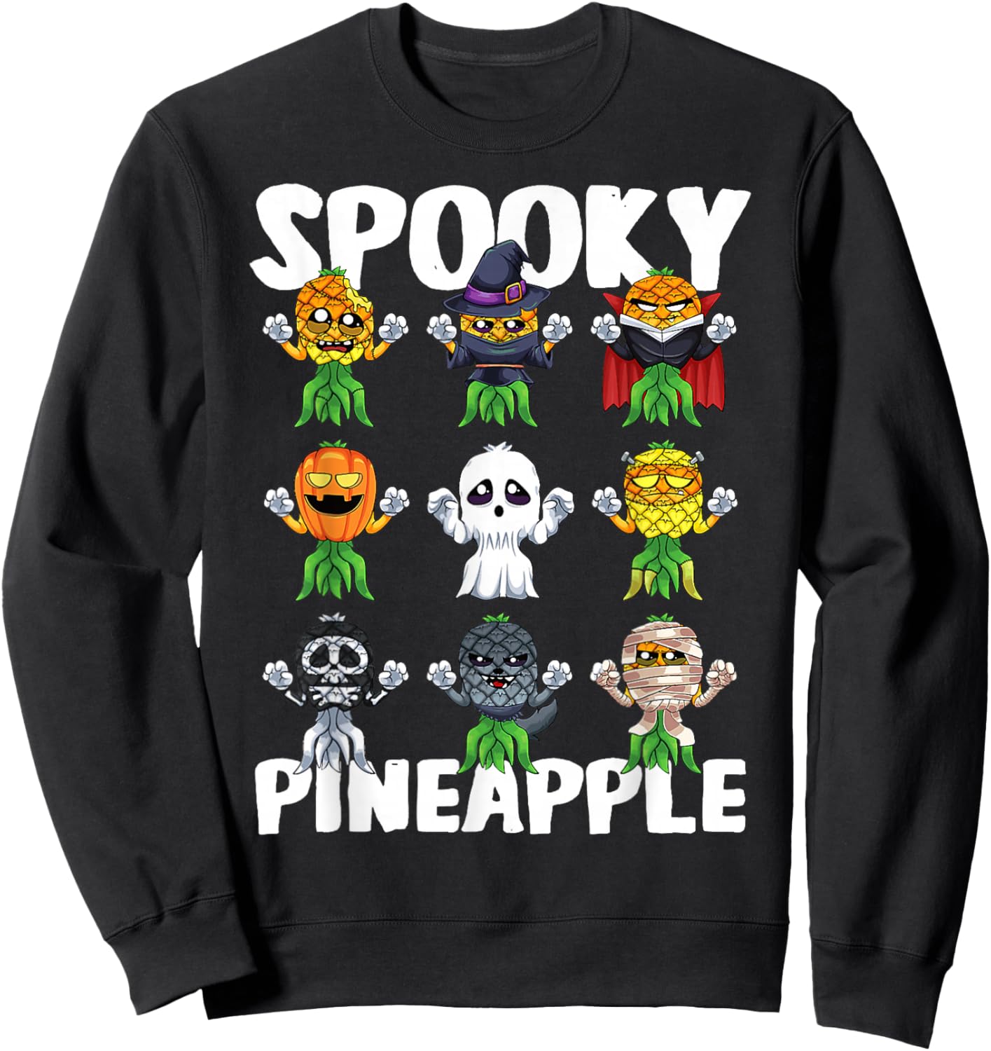 Spooky Pineapple Halloween Swinger Upside Down Pineapple Sweatshirt - Sweatshirt | Black