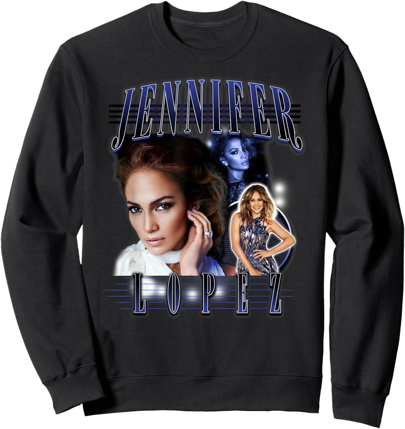 Jennifer Lopez Three Pose Collage Sweatshirt - Sweatshirt | Black