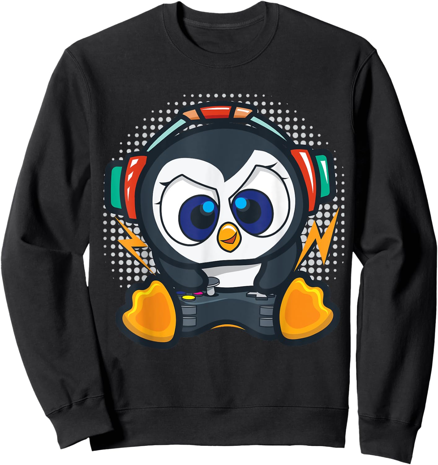 Penguin Gaming Shirt Boys Kids Gamer Gift Penguin Lover Sweatshirt - Sweatshirt | Black