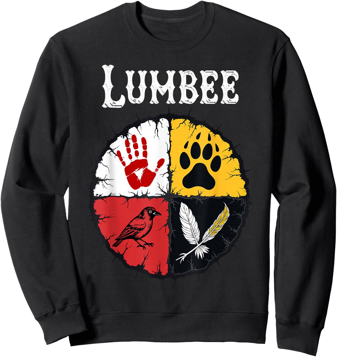 Lumbee Tribe Native American Medicine Wheel Sweatshirt - Sweatshirt | Black