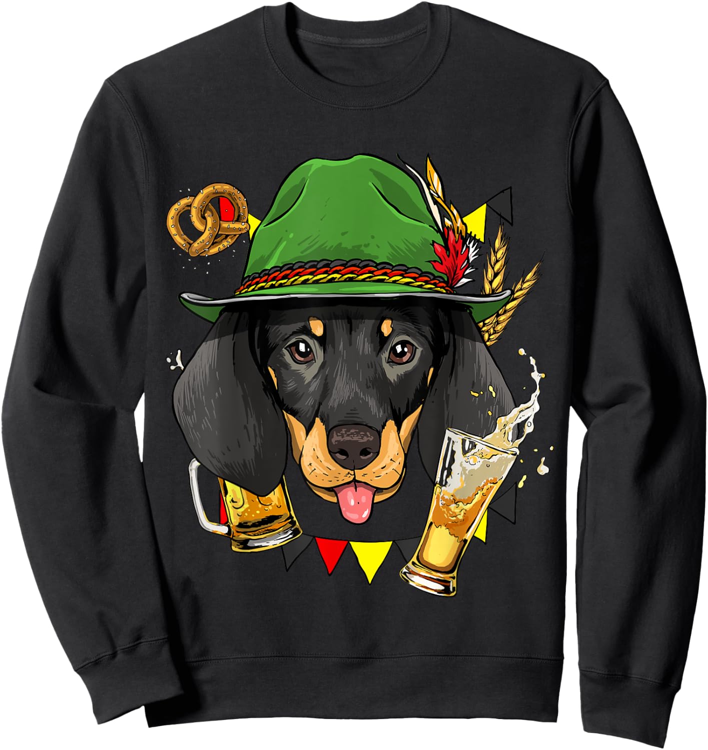Oktoberfest Dachshund Germany Beer Fest Sausage Weiner Dog Sweatshirt - Sweatshirt | Black