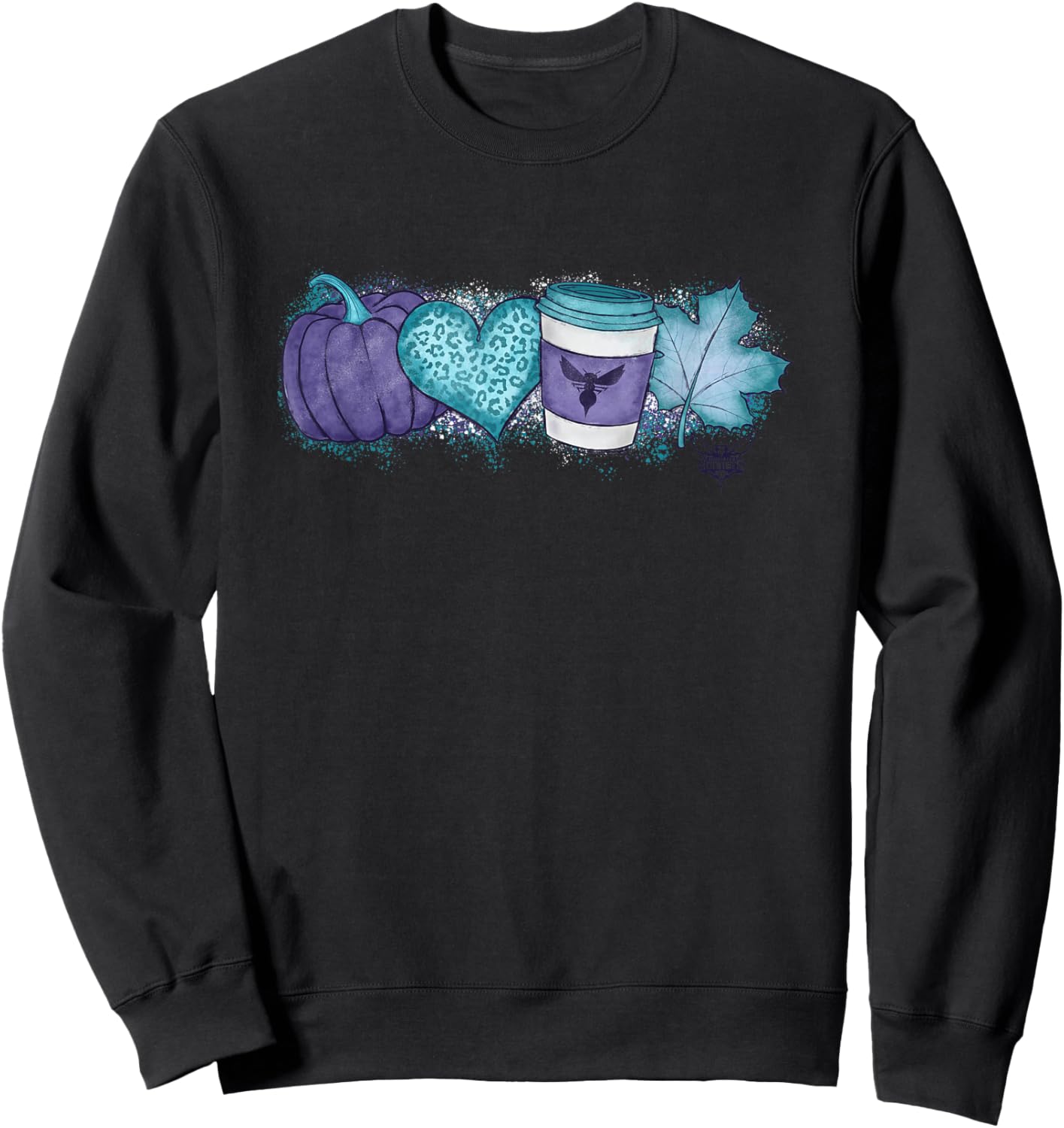 NBA Charlotte Hornets Cozy Fall Painted Banner Sweatshirt - Sweatshirt | Black