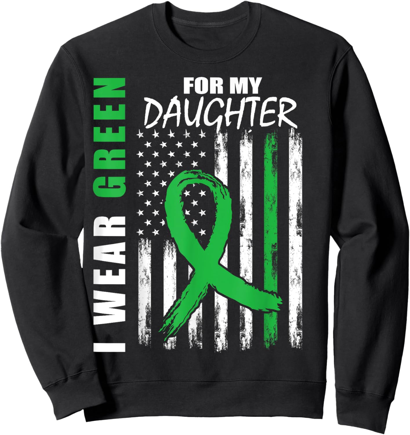 Kidney Disease Awareness T Shirts Daughter USA Flag Items Sweatshirt - Sweatshirt | Black