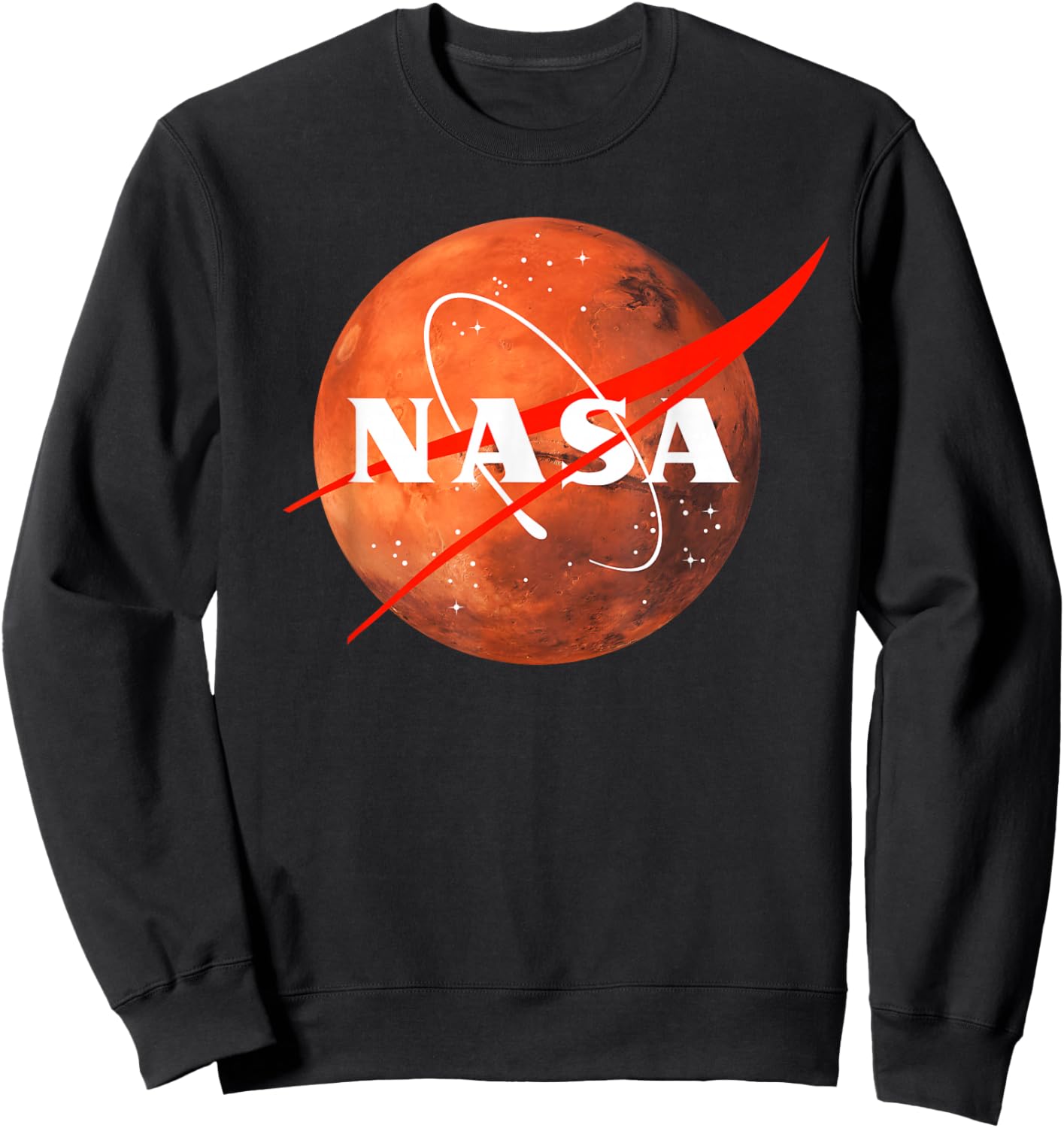 NASA Meatball Logo Vintage Retro Space Planet Mars Graphic Sweatshirt - Sweatshirt | Black