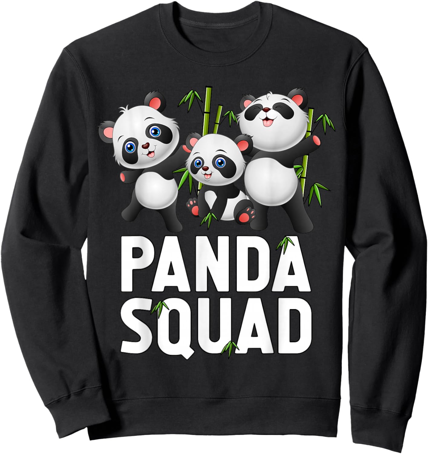 Cute Panda Squad - Panda Family Sweatshirt - Sweatshirt | Black