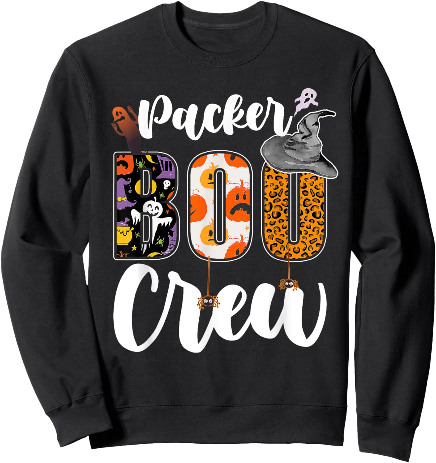 Packer Boo Crew Halloween Matching Packager Sweatshirt - Sweatshirt | Black