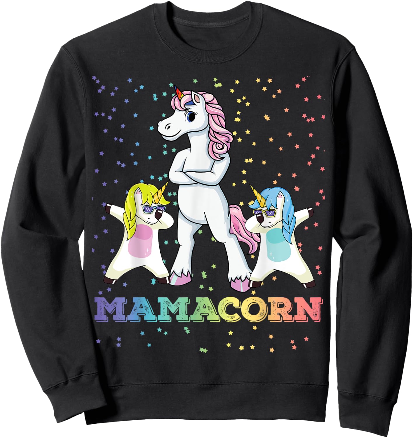 Mamacorn Unicorn Mama Unicorn Girl Unicorn Mom Mamacorn Sweatshirt - Sweatshirt | Black