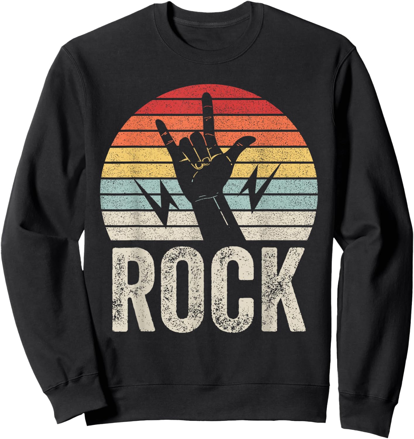 Vintage Retro Vintage Rock And Roll Rock Concert Band Sweatshirt - Sweatshirt | Black