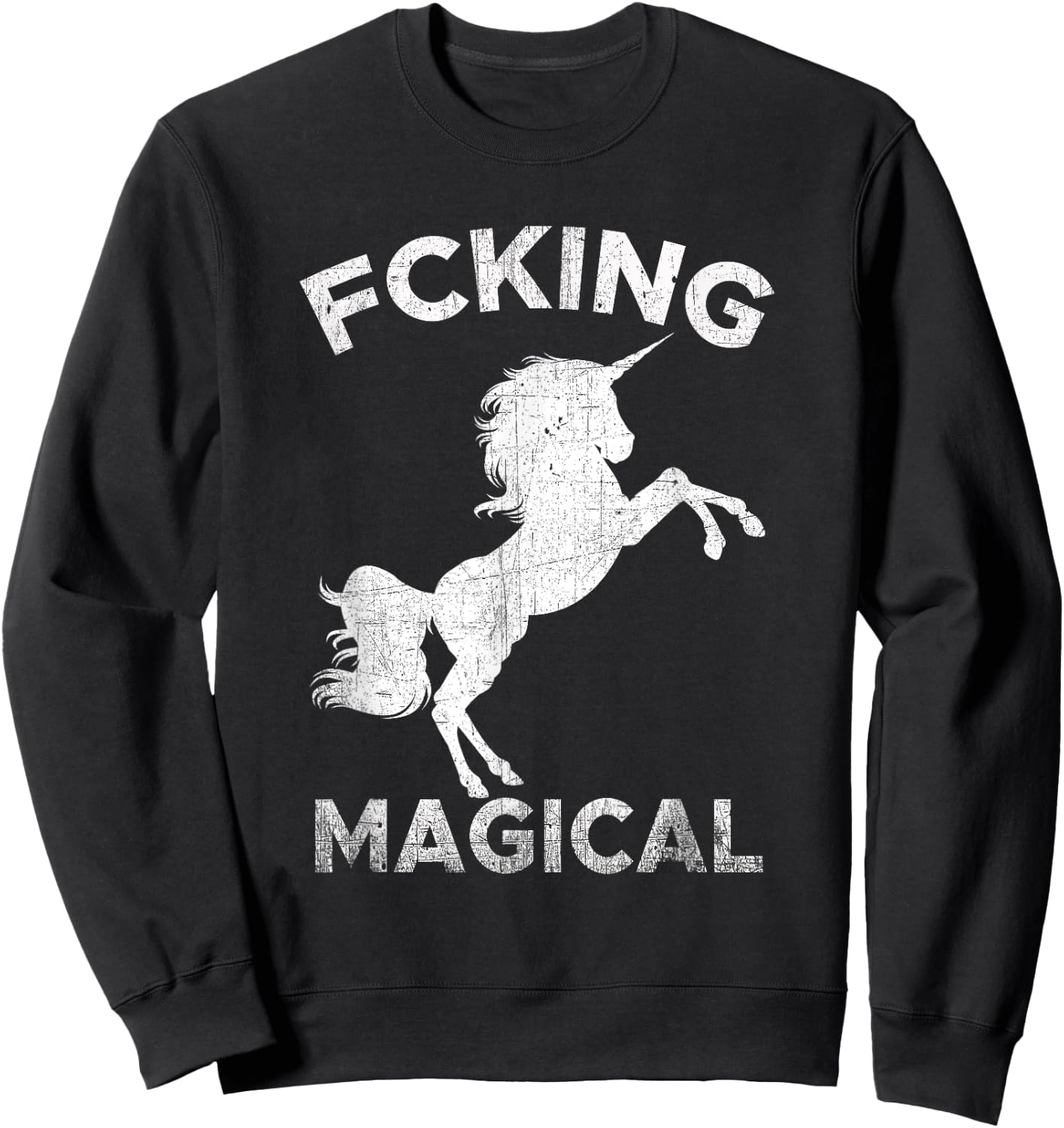 Fcking Magical Unicorn - Funny Adult Sweatshirt - Sweatshirt | Black