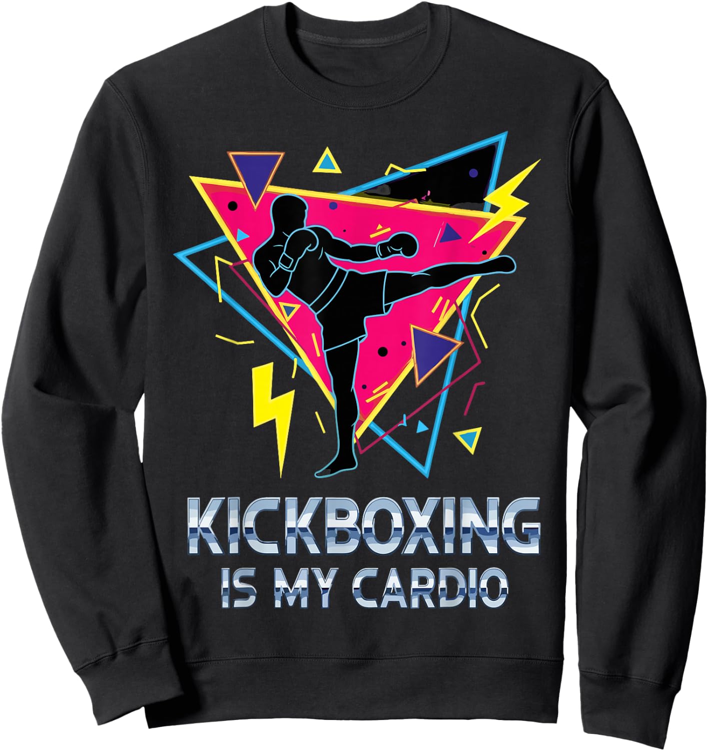 Kickboxing is My Cardio Retro Workout Martial Arts Boxing Sweatshirt - Sweatshirt | Black