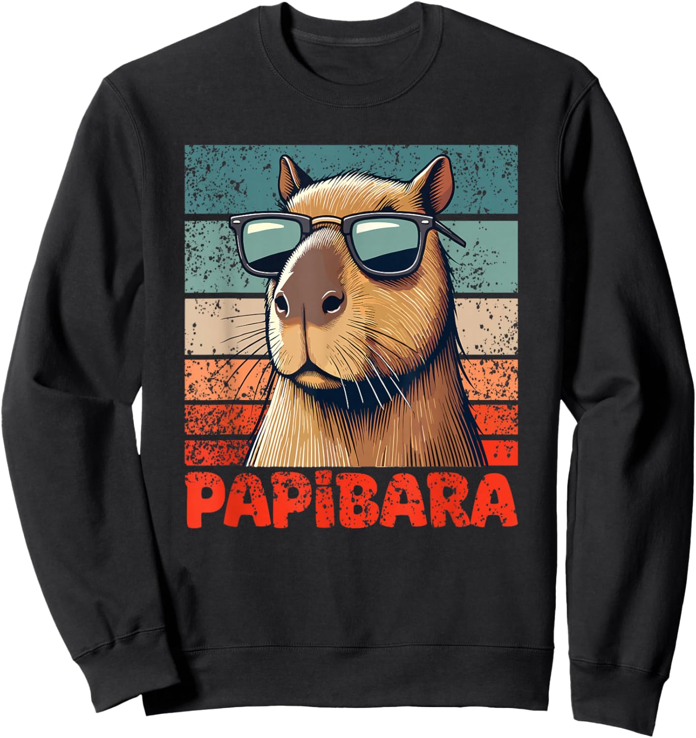 Papibara Meilleur Papa Pour La Fête Des Pères Capybara Sweatshirt - Sweatshirt | Black
