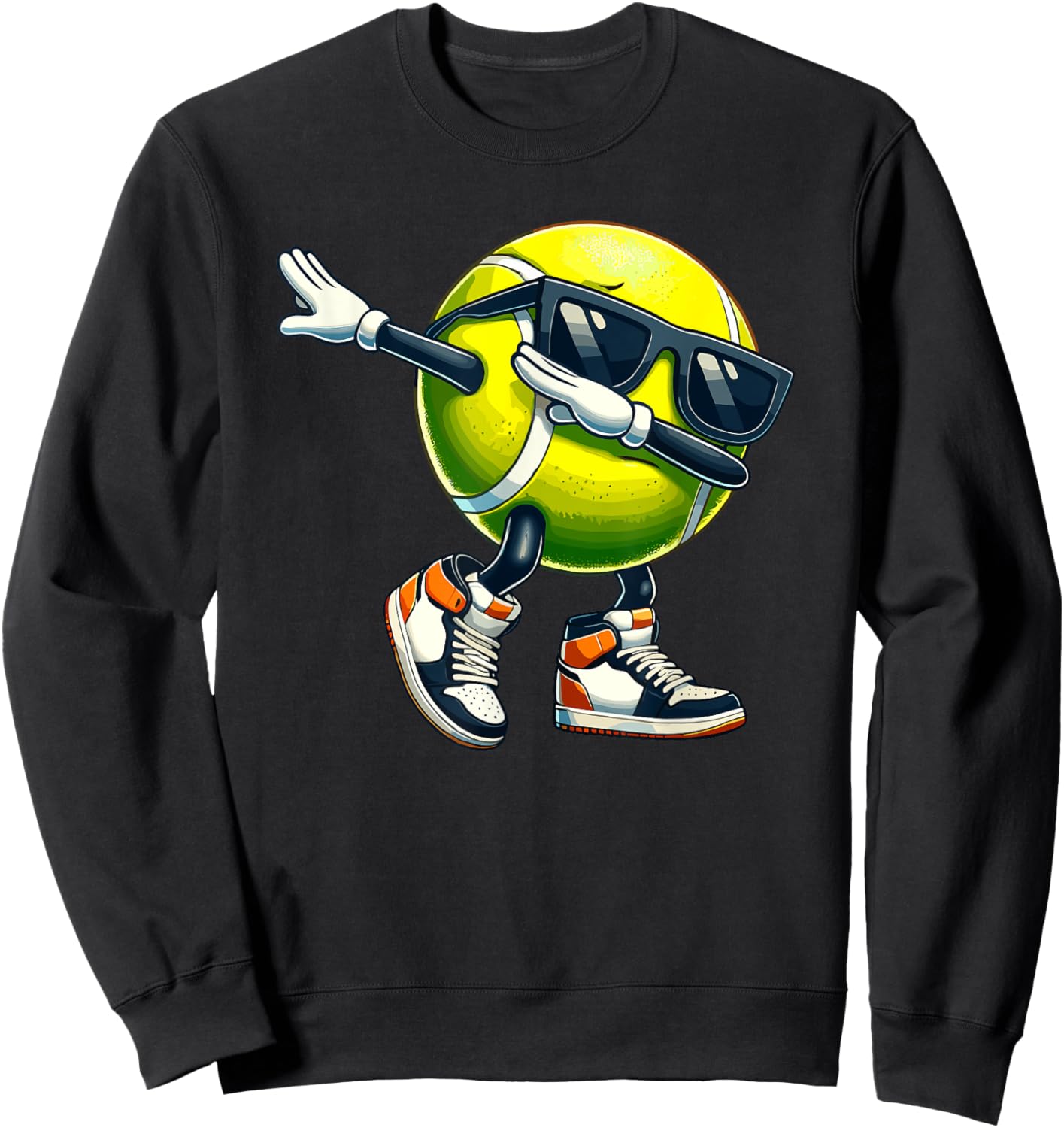 Dabbing Tennis Ball With Sunglasses Funny Sports Player Sweatshirt - Sweatshirt | Black