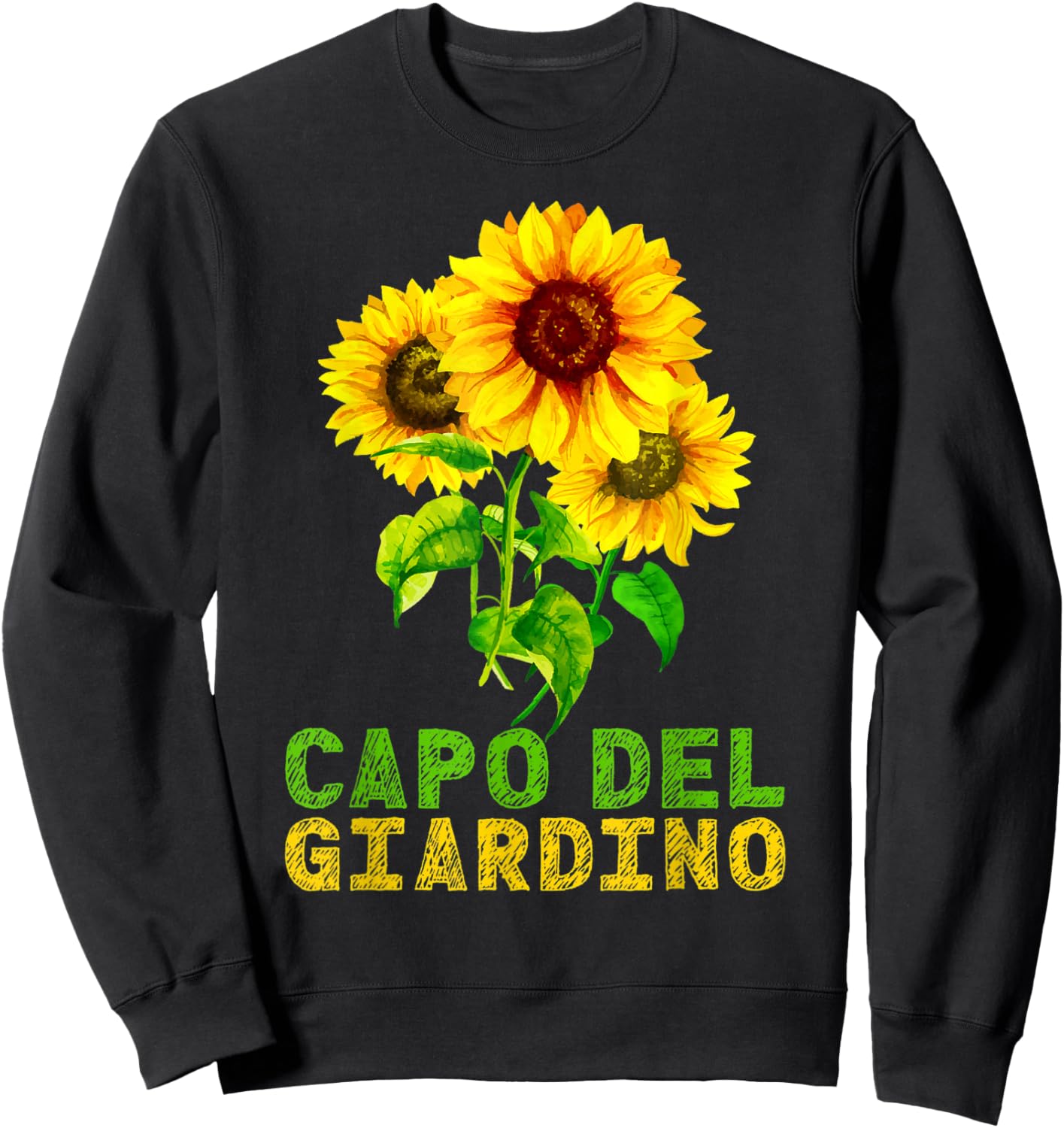 Capo Giardiniere Pensionamento Girasole Pension Garden Sweatshirt - Sweatshirt | Black