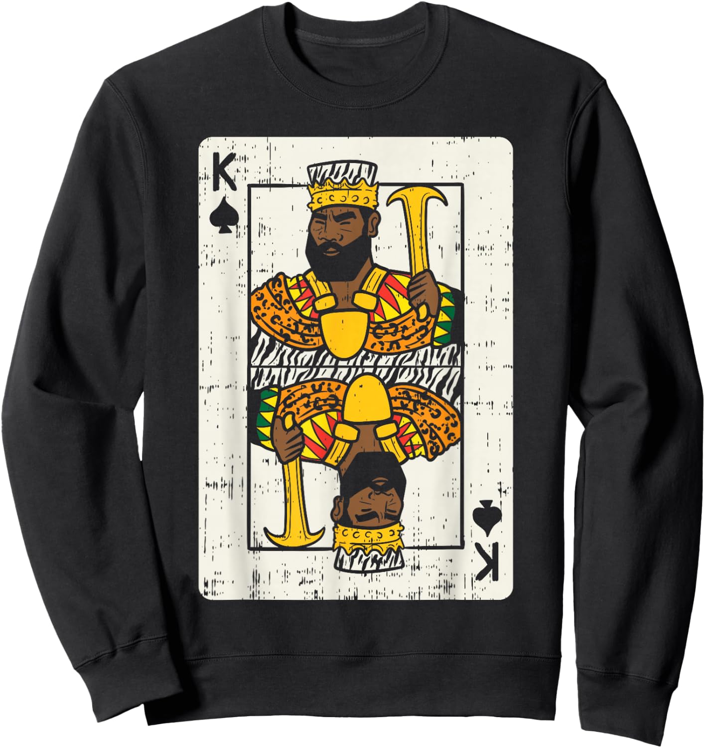 African King Card Black Pride BLM Couple Match Halloween Men Sweatshirt - Sweatshirt | Black
