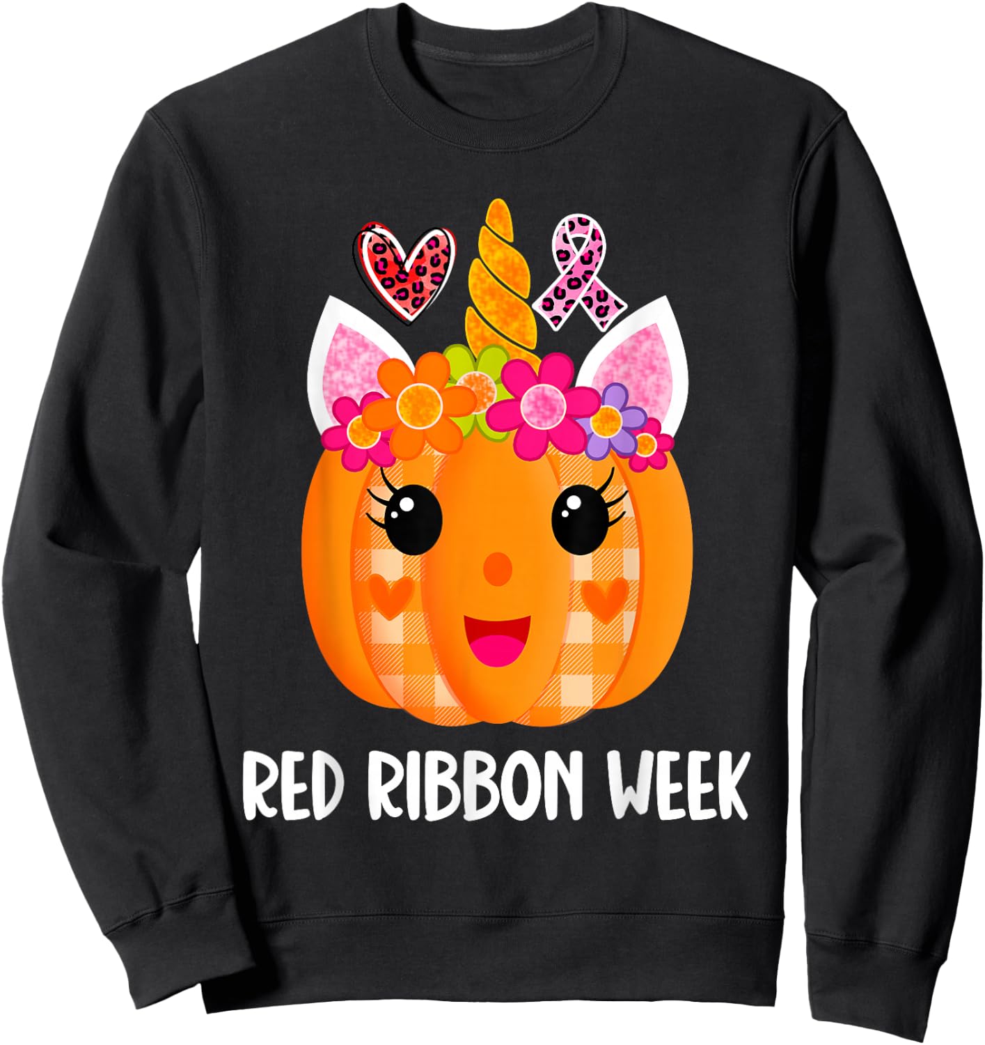 We Wear Red For Red Ribbon Week Awareness Red Ribbon Week Sweatshirt - Sweatshirt | Black