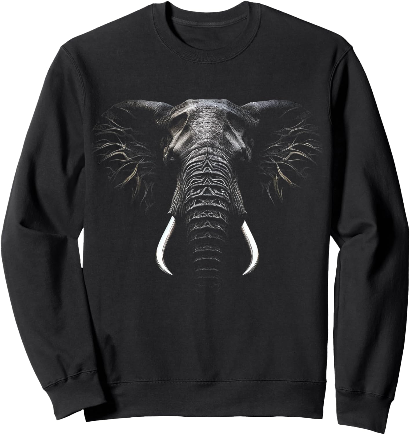 Elephant Lover Art Animal Abstract Graphic Elephant Sweatshirt - Sweatshirt | Black